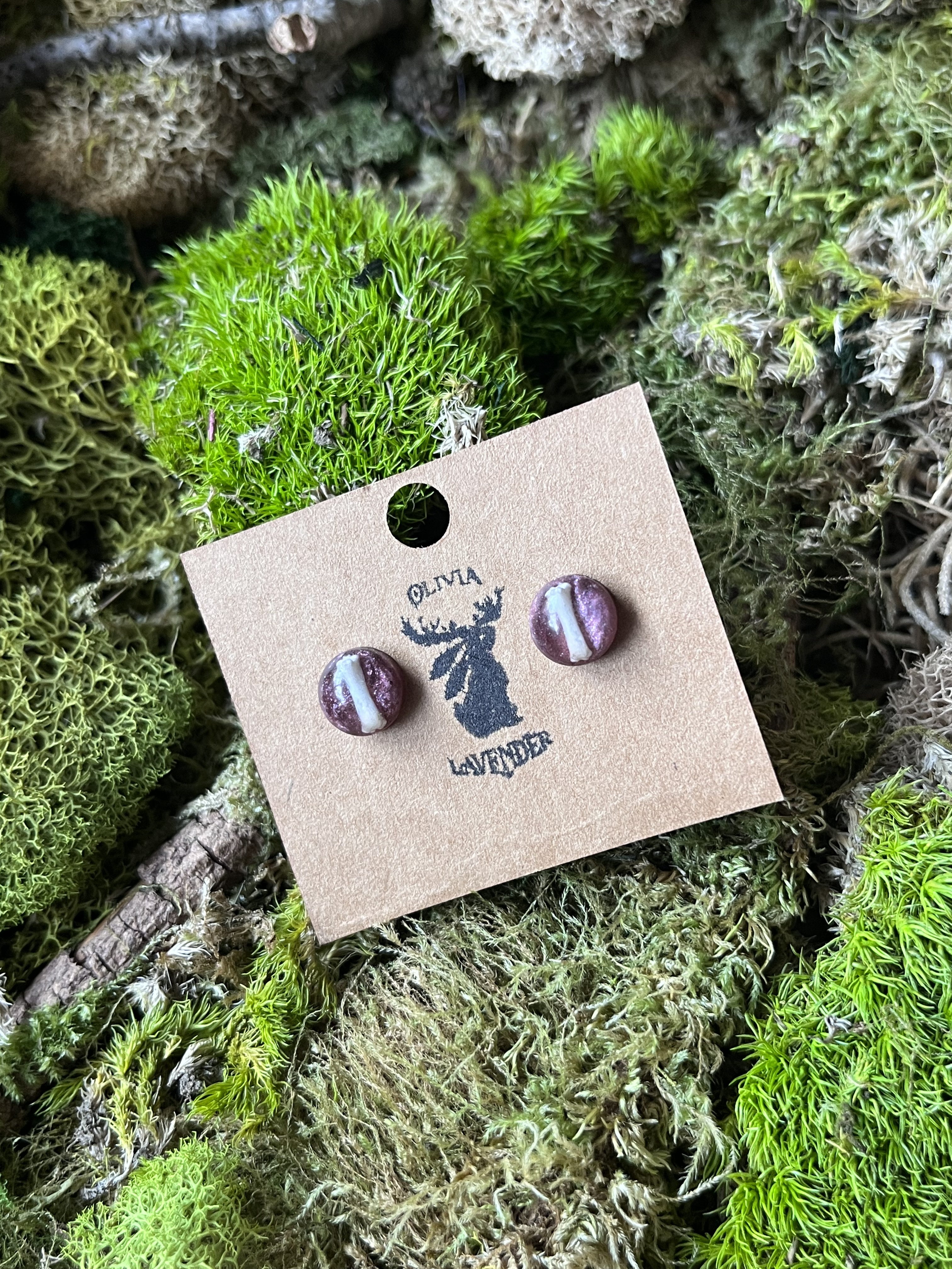 Purple Rat Vertebrae Studs