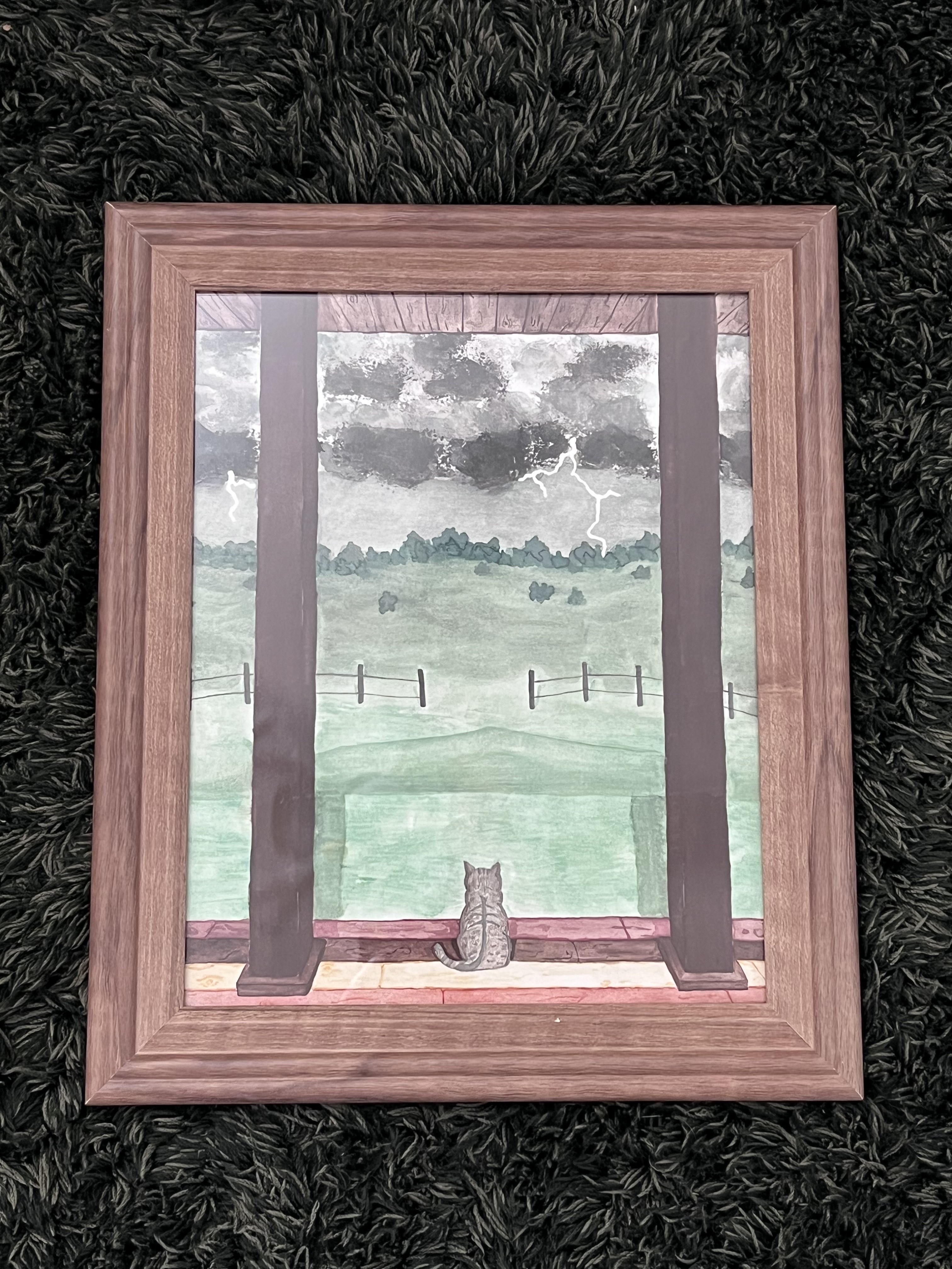 Cat in Longing - Framed Original