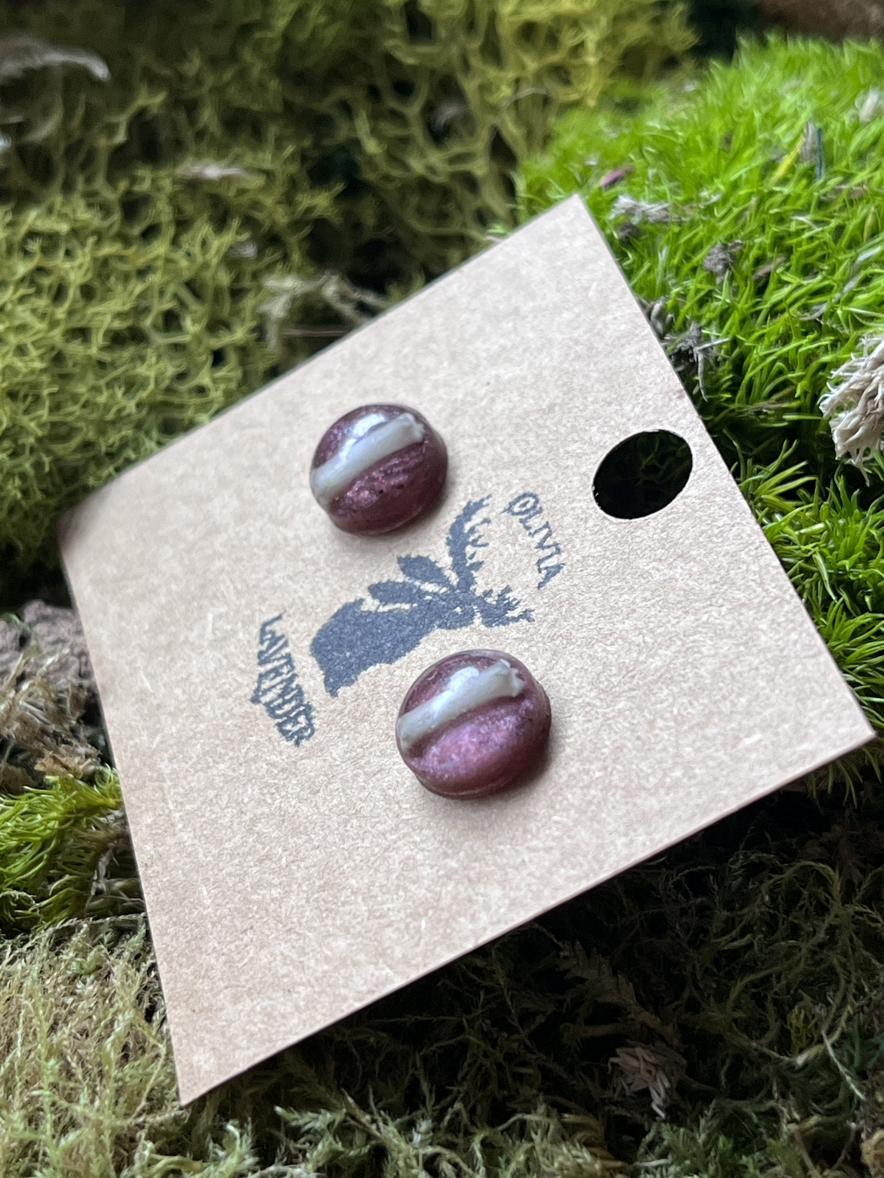 Purple Rat Vertebrae Studs