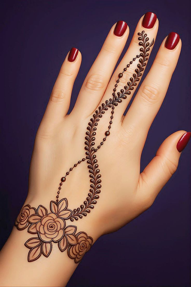 Floral Henna One Hand Art
