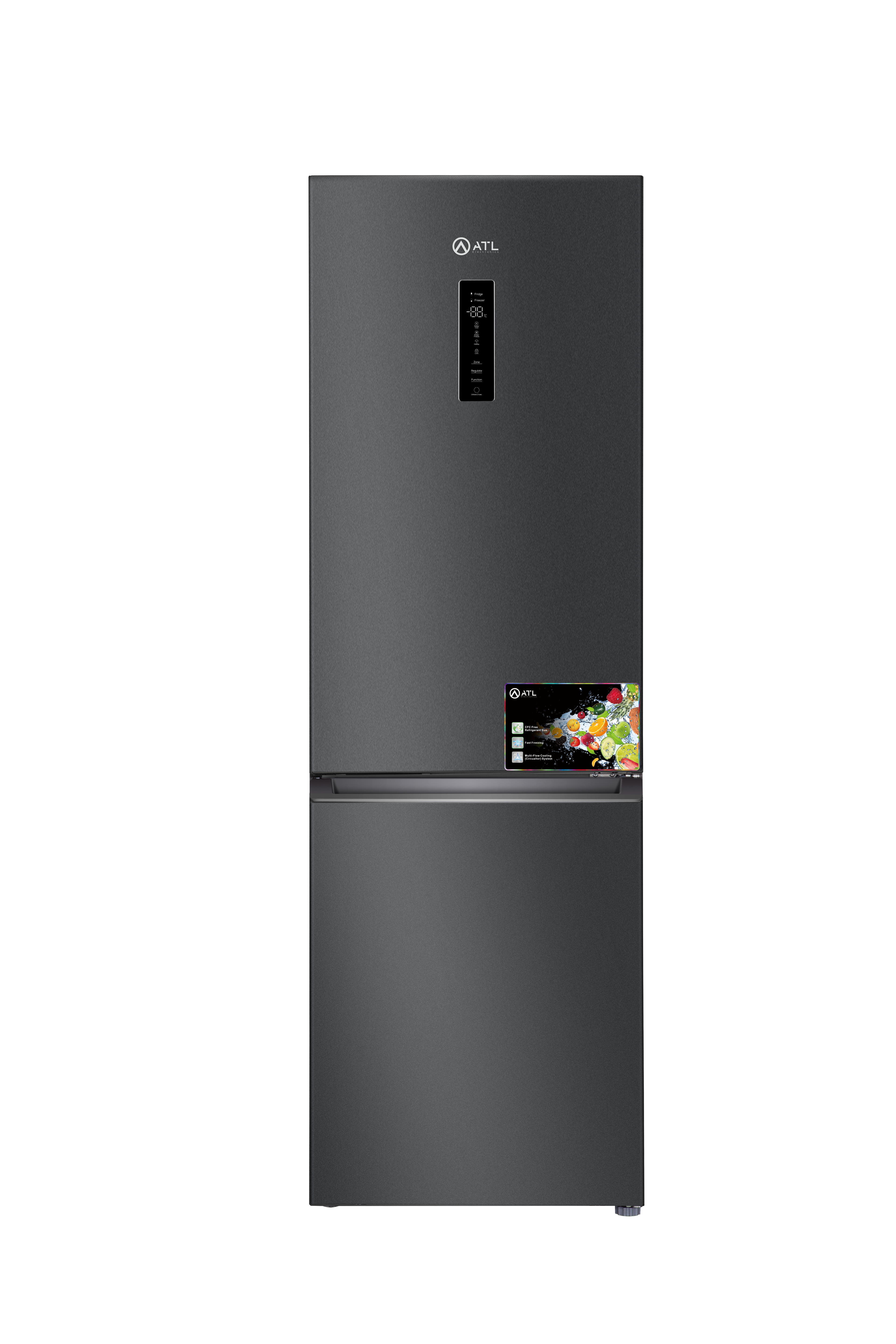 REFRIGERATEUR ATL COMBINE TOTAL NO FROST 03 TIRROIRS/ 275L/ 02 PORTES/ GRIS/R600A/A+