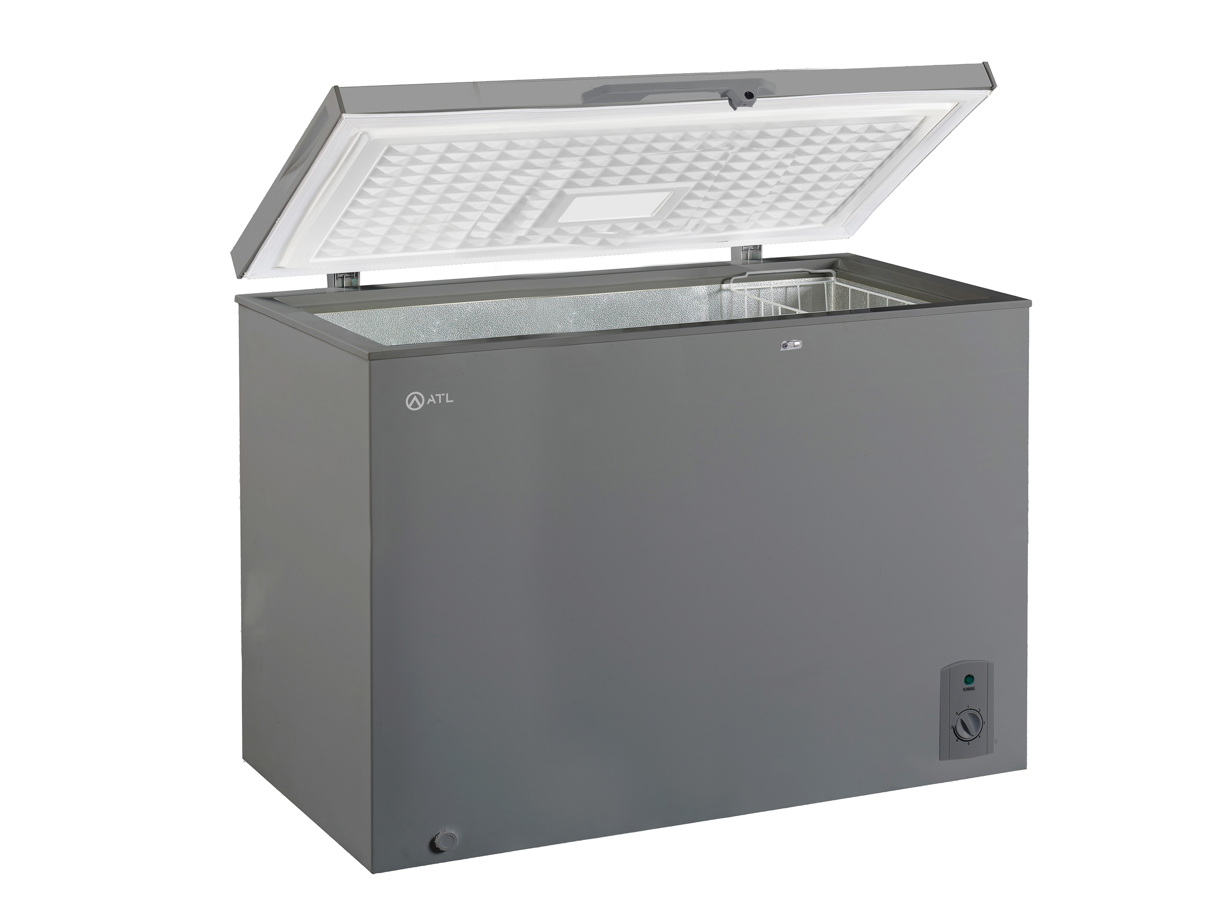 CONGELATEUR HORIZONTAL ATL/ 380L/ 01 PORTE/ SERRURE/ 01 PANIER/ INOX&SILVER