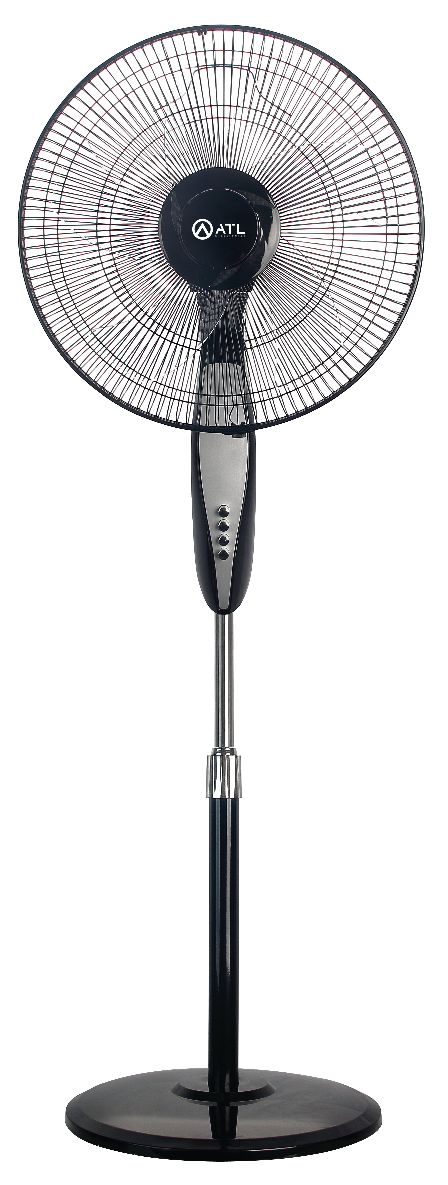 VENTILATEUR SUR PIED ATL 18"/ 05 HELICES/ 3 VITESSES/ 220V / 50 Hz / 65W / NOIR-GRIS