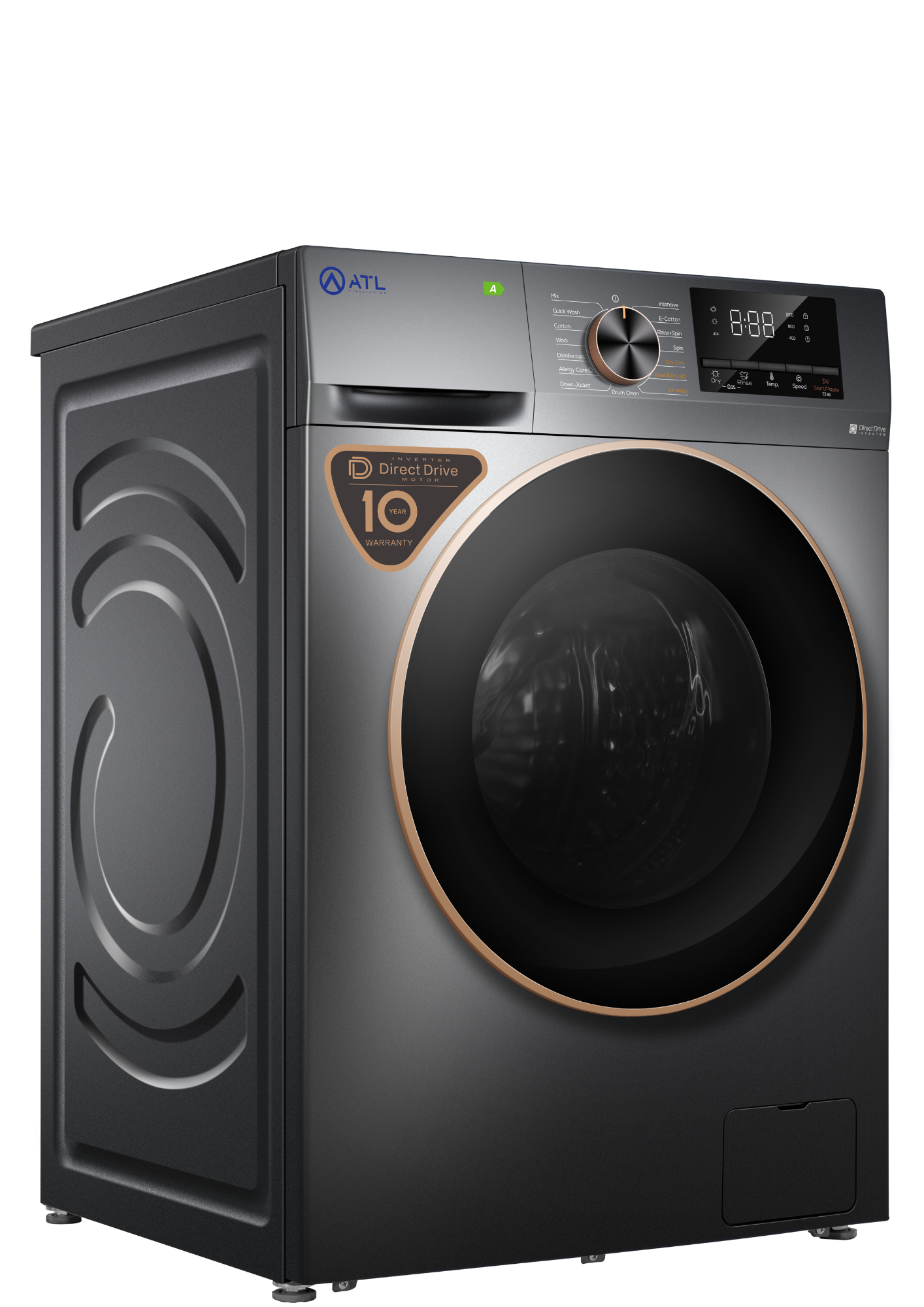 MACHINE A LAVER/SECHER ATL 10KG-7KG INVERTER / SILVER/ AUTOMATIQUE/ ESS. 1400 T-MIN/ 220-240V/