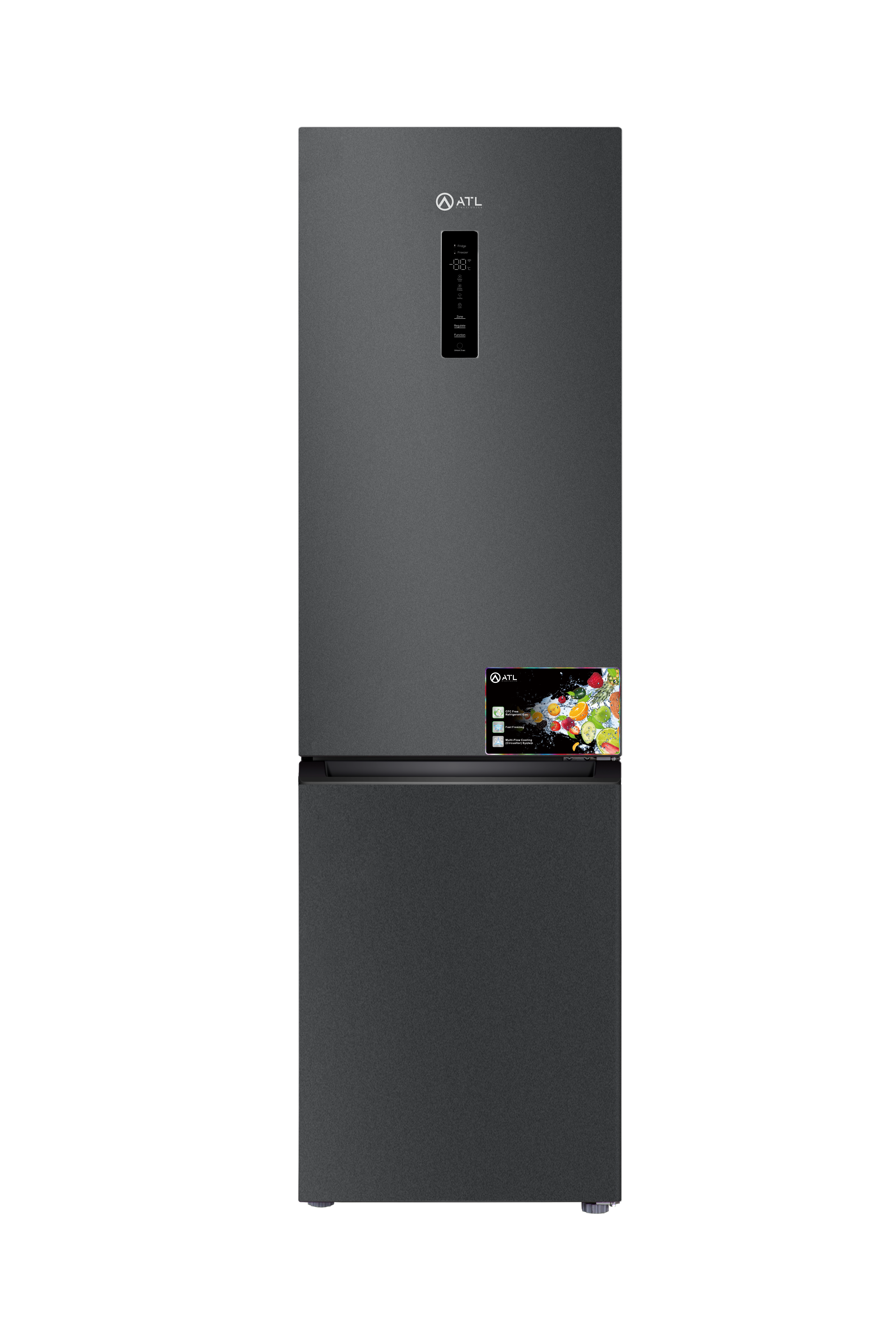 REFRIGERATEUR ATL COMBINE TOTAL NO FROST 03 TIRROIRS/ 306L/ 02 PORTES/ GRIS/R600A/A+