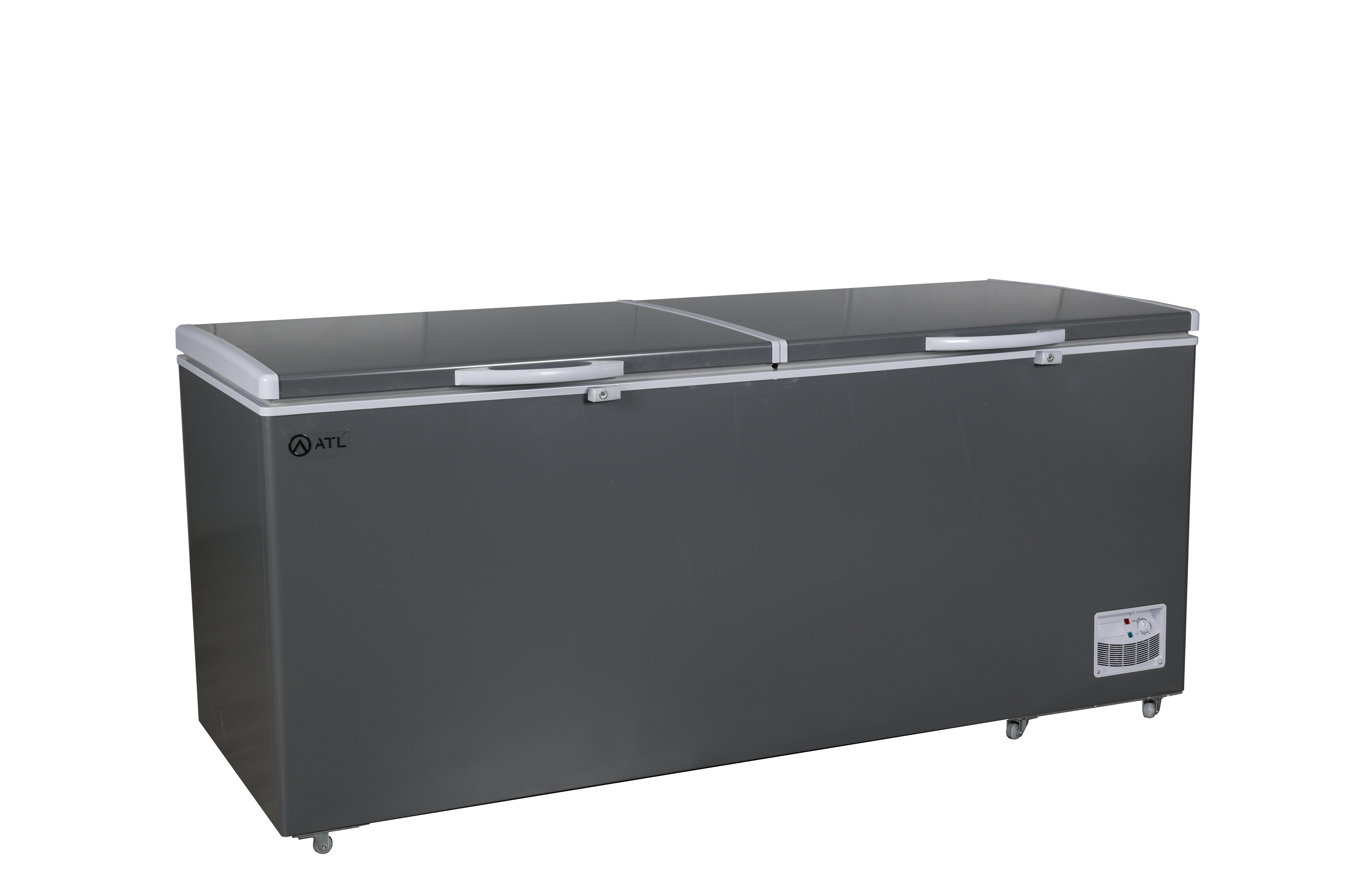 CONGELATEUR HORIZONTAL ATL/ 757L/ 02 PORTES/ SERRURE/ 02 PANIERS/ INOX&SILVER