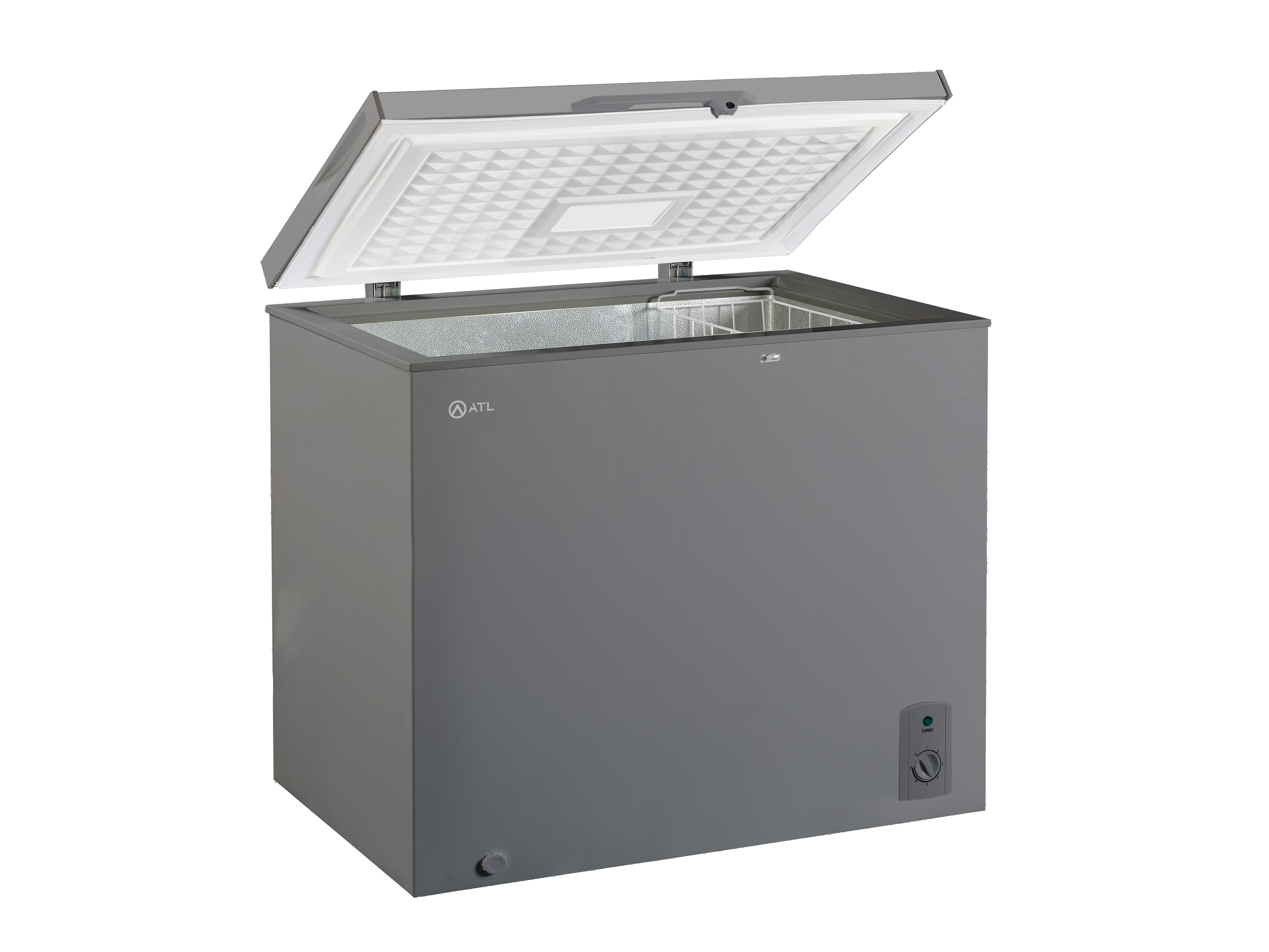 CONGELATEUR HORIZONTAL ATL/ 252L/ 01 PORTE/ SERRURE/ 01 PANIER/ INOX&SILVER