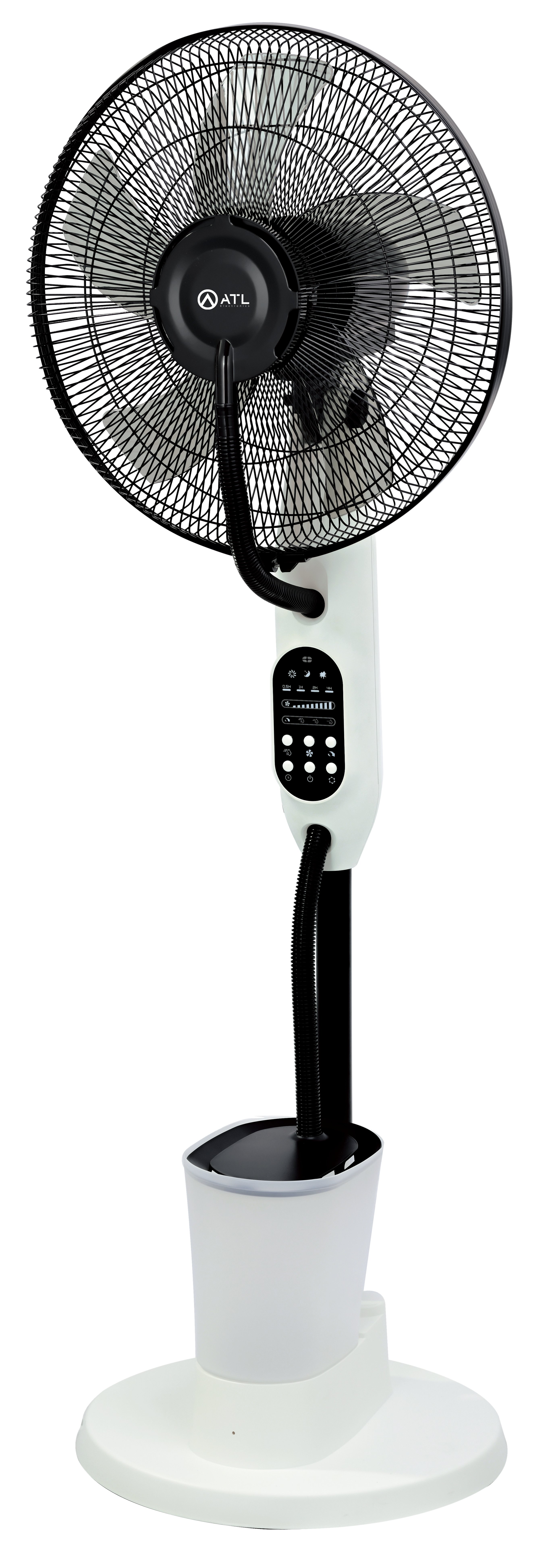 VENTILATEUR SUR PIED ATL 16"/ AIR COOLER  / TELECOMMANDE / 05 HELICES/ 3 VITESSES/ 220V / 50 Hz / 75W / BLANC-NOIR
