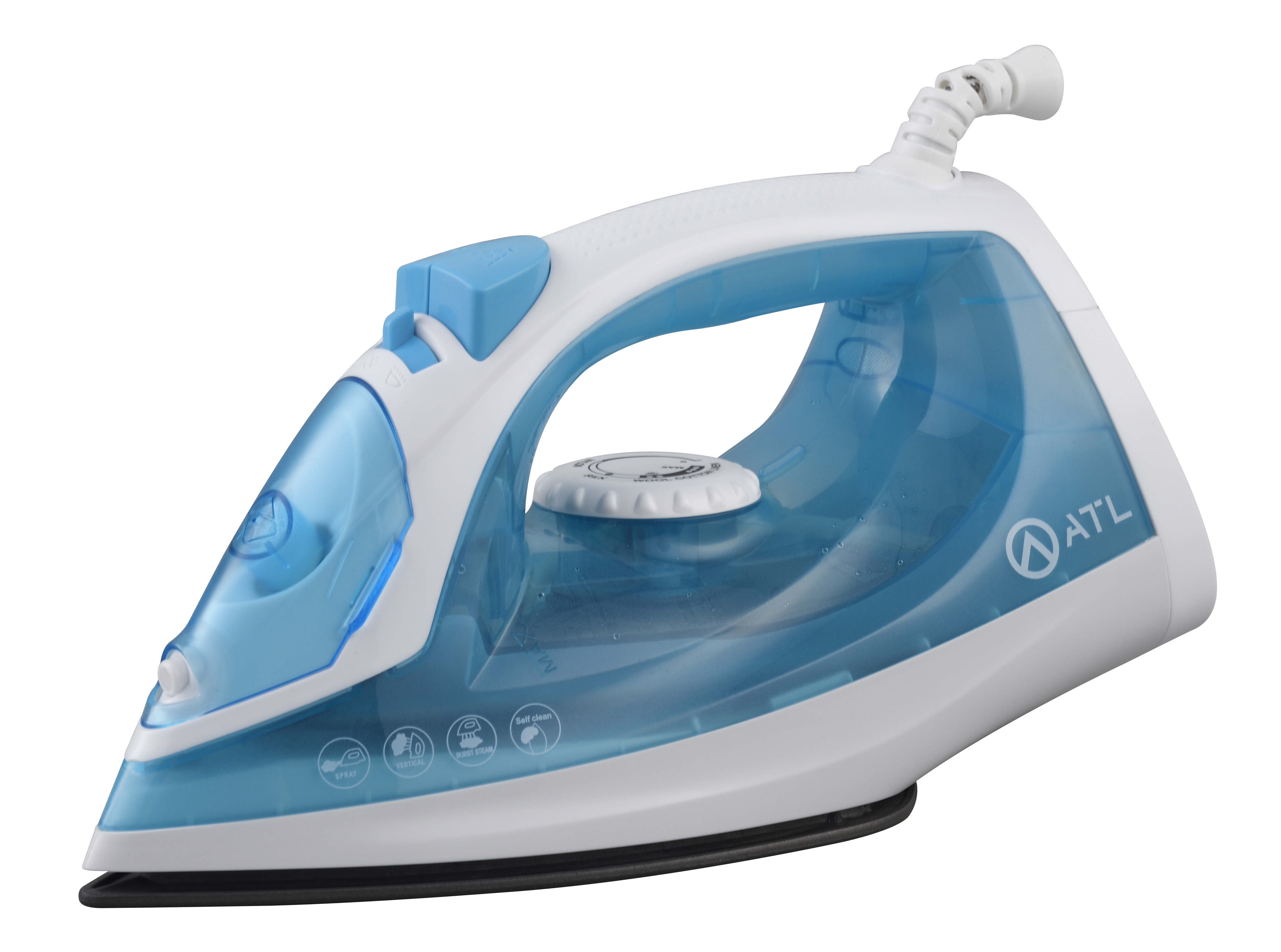 FER A REPASSER ATL A VAPEUR 1200W/ VERT BLANC/  FONCTION SELF CLEANING/ CORDON FLEXIBLE 360°/ PROTECTION CONTRE SURCHAUFFE