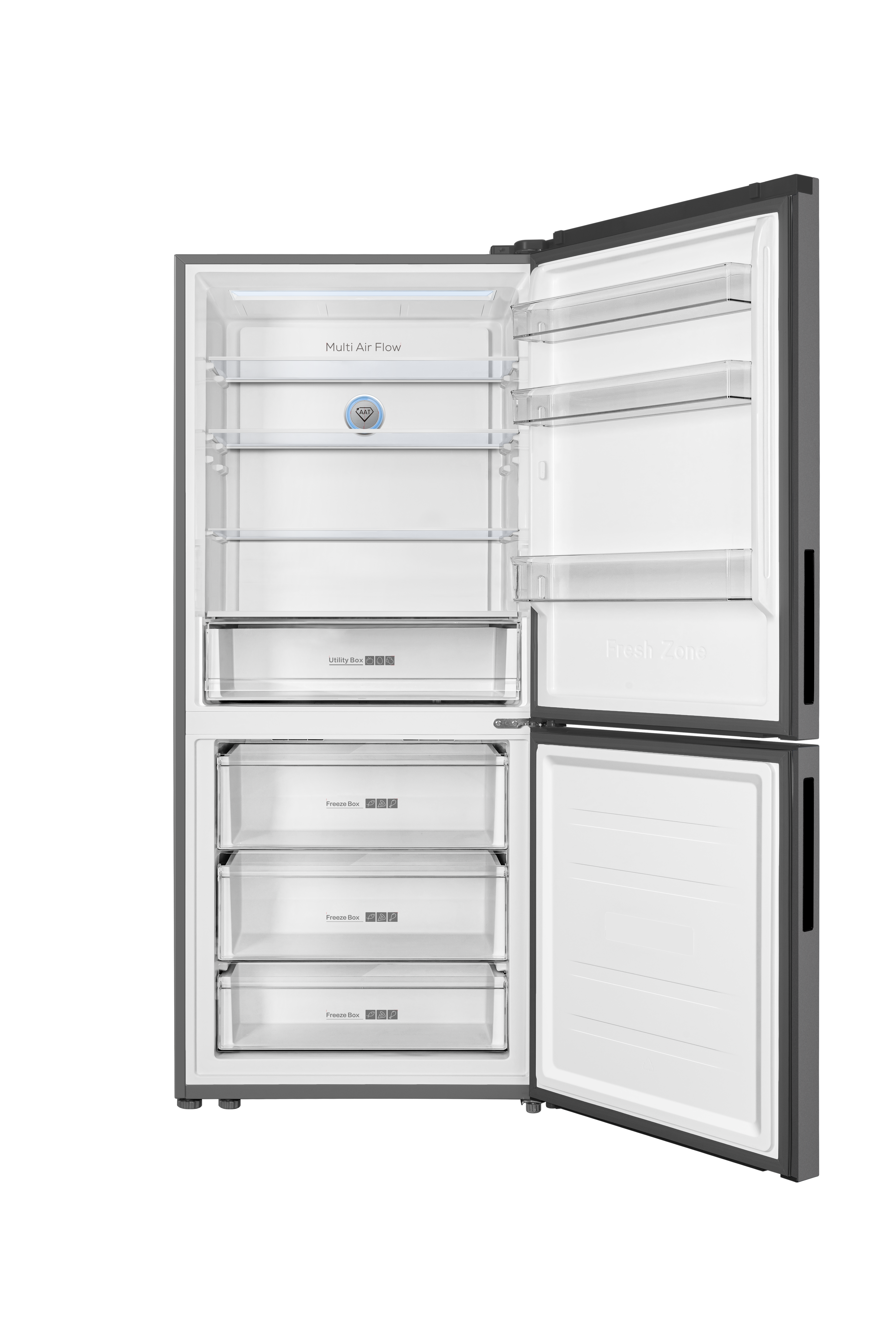 REFRIGERATEUR ATL COMBINE TOTAL NO FROST 03 TIRROIRS/ 400L/ 02 PORTES/ GRIS/R600A/A+