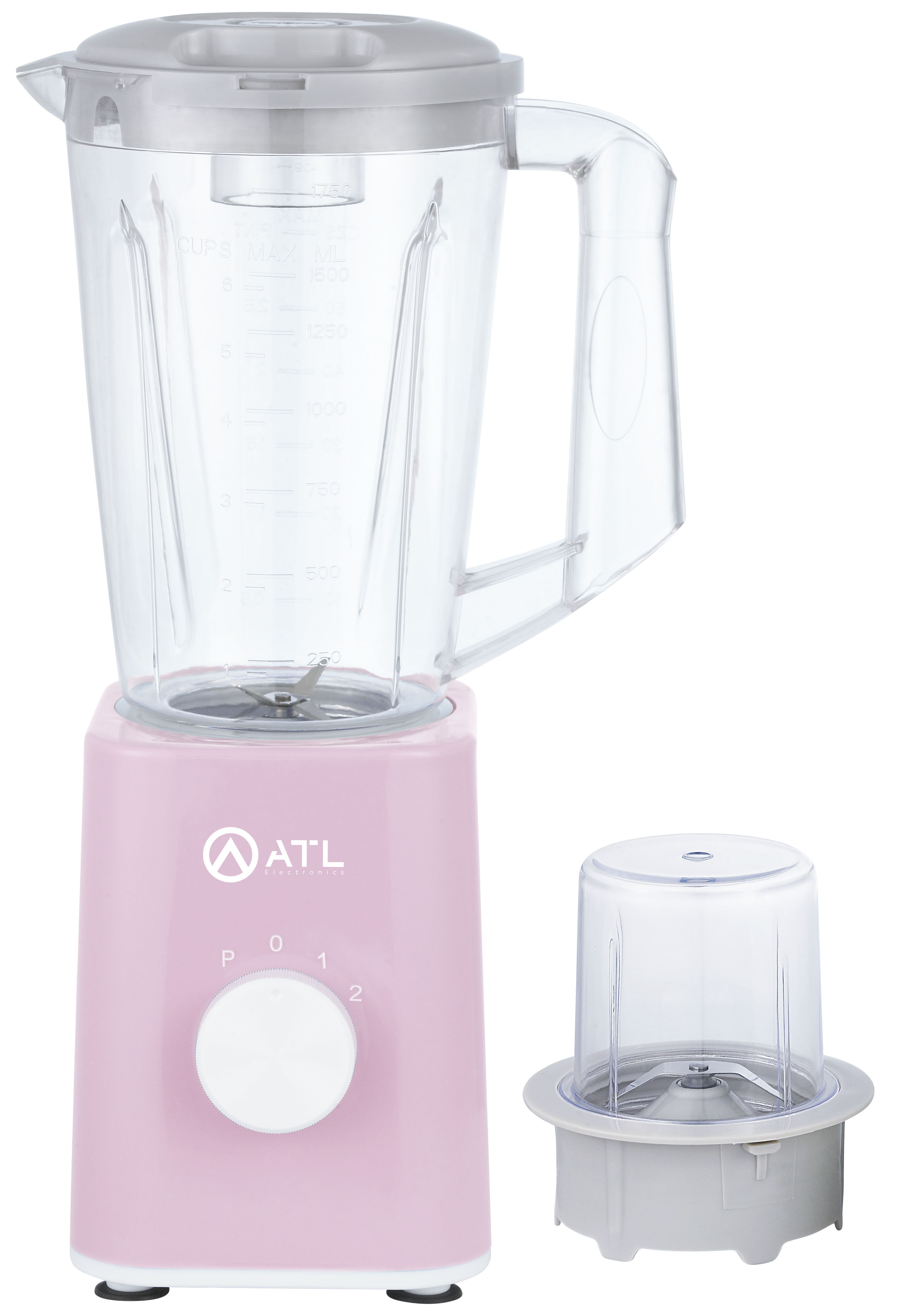 MIXEUR ATL 1,5L / 350W / RECIPIENT EN PLASTIQUE RESISTANT / AVEC BROYEUR / 2 VITESSES + PULSE/ LAMES EN INOX / ROSE (6PCS/CRT)