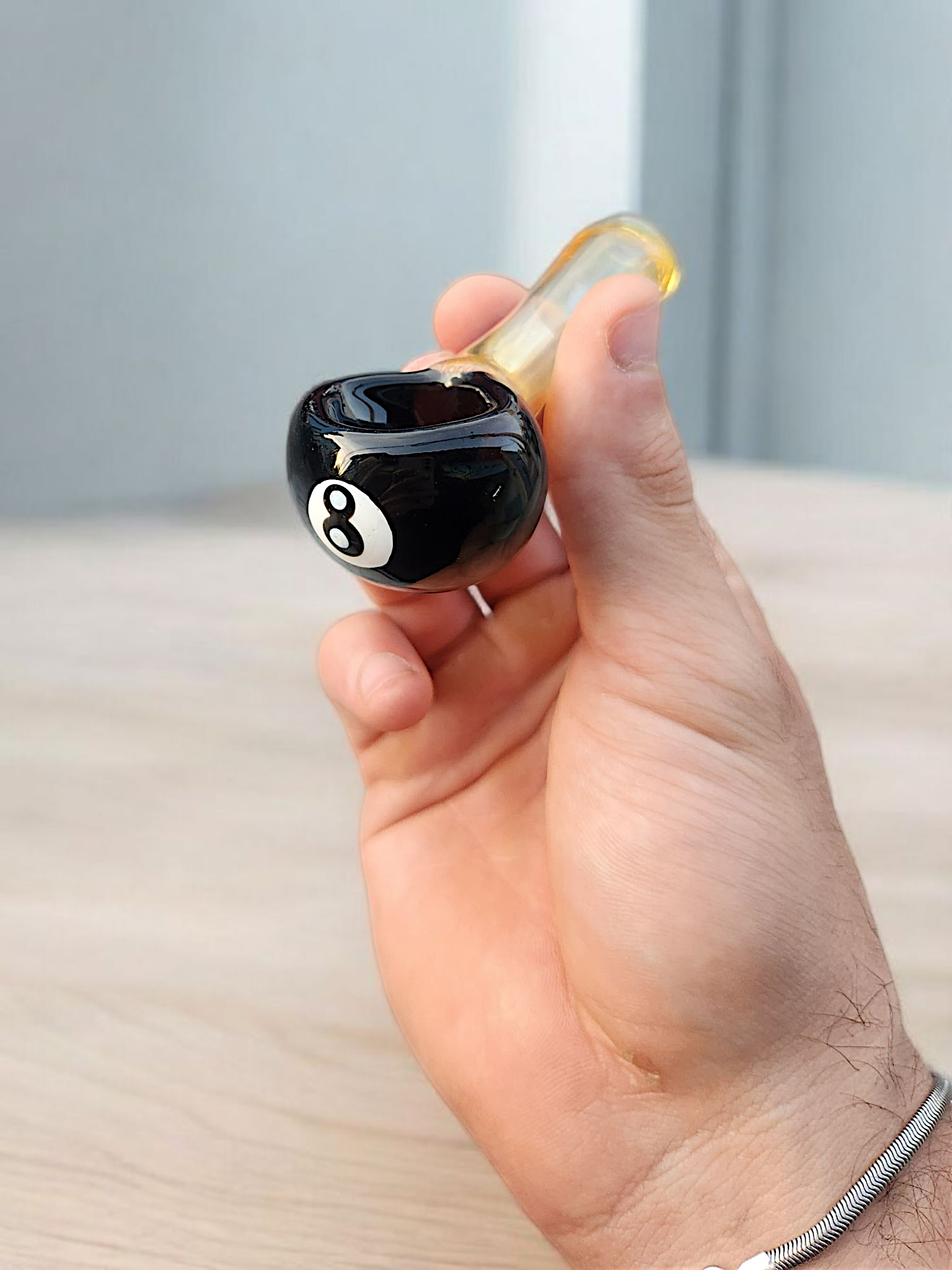 Pipa de vidrio bola 8