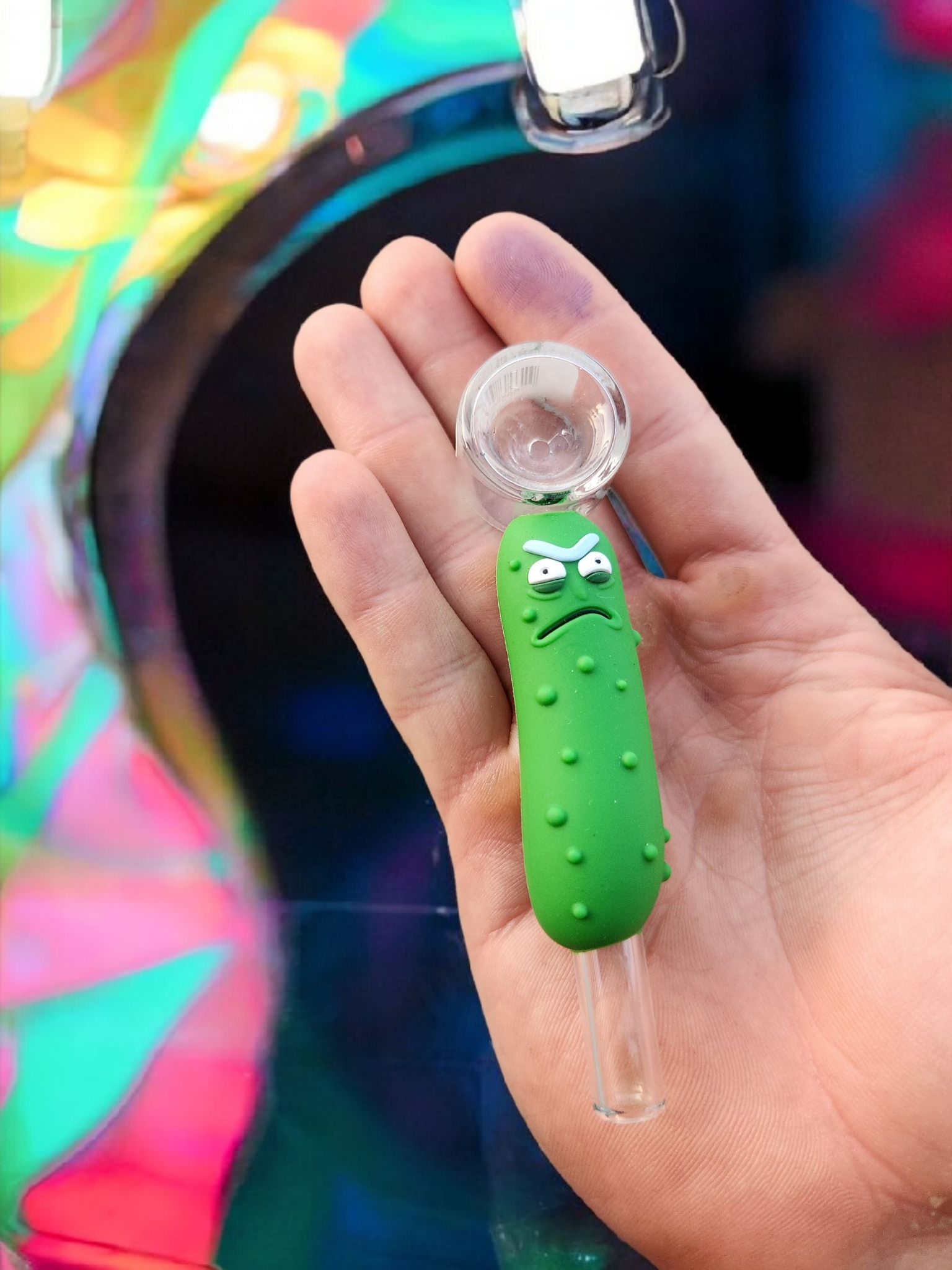 Pipa de cristal 'Pepinillo Enfadado'