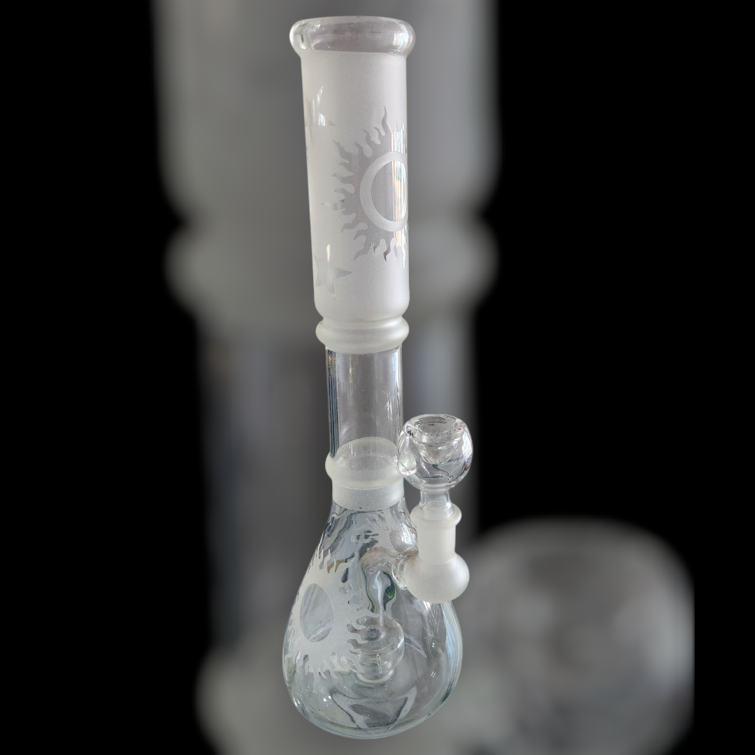Bong de vidrio con diseño de sol