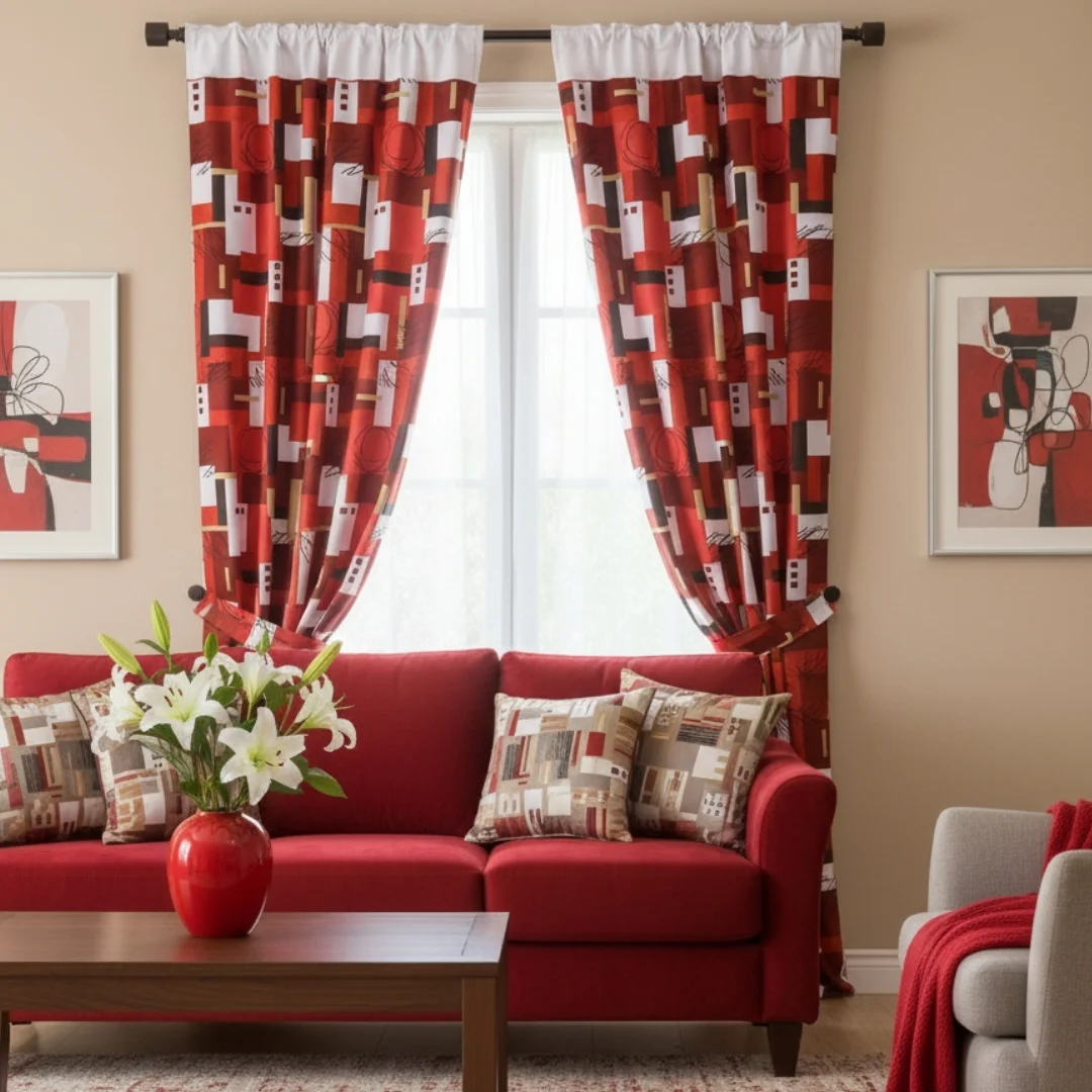 Cortina rústica con forro