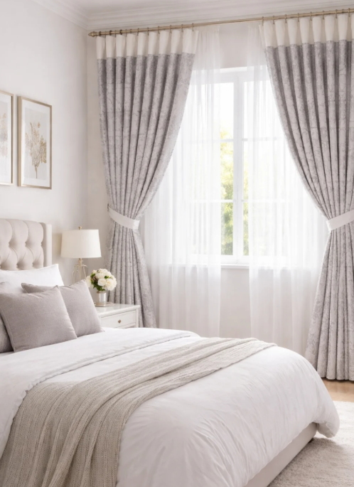 Cortinas de Jacquard con forro traslúcido