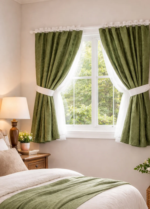 Cortinas de Jacquard con forro traslúcido 