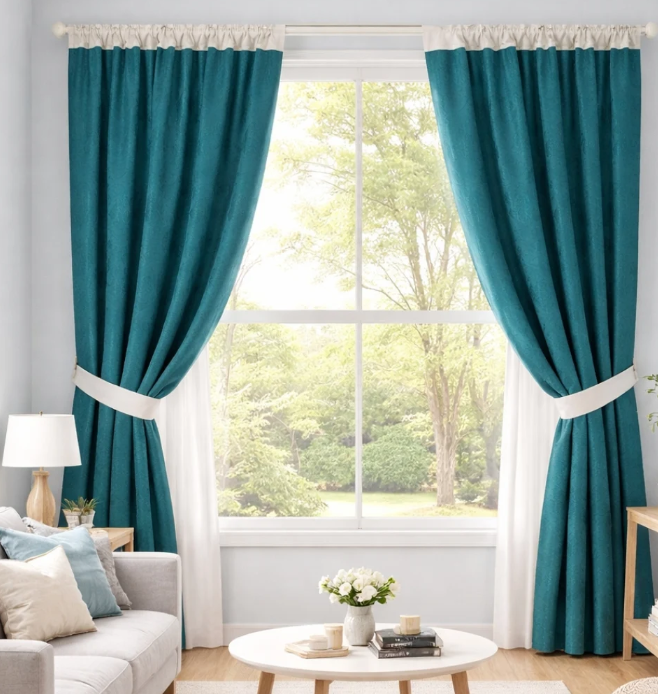 Cortinas de Jacquard con forro traslúcido