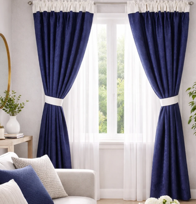 Cortinas de Jacquard con forro traslúcido