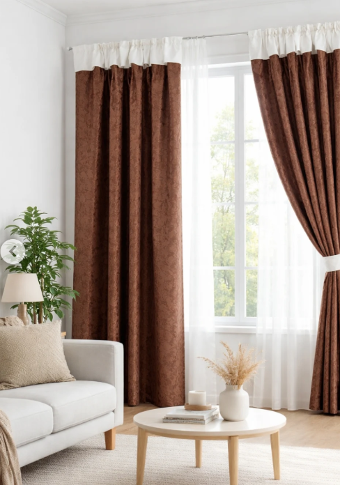 Cortinas de Jacquard con forro traslúcido