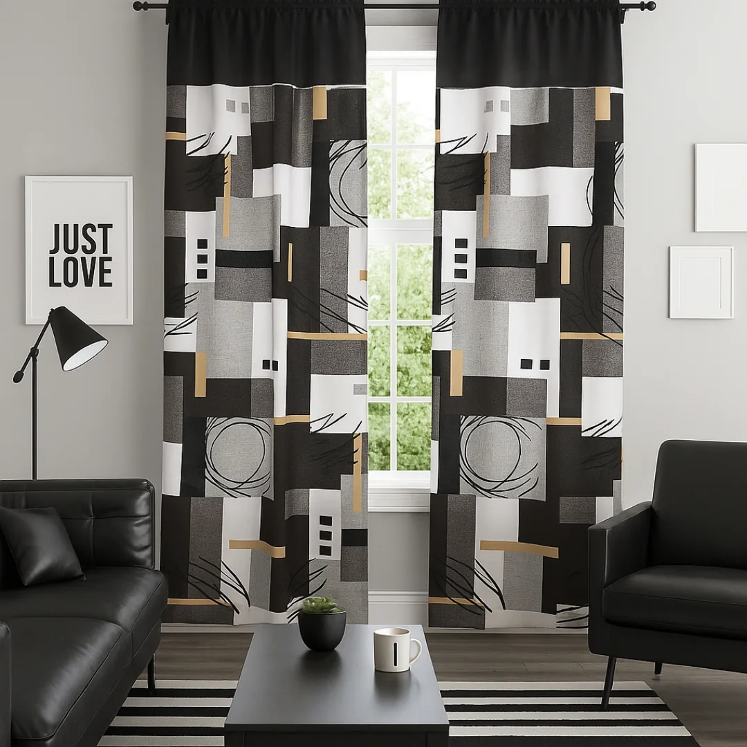 Cortina rústica con forro