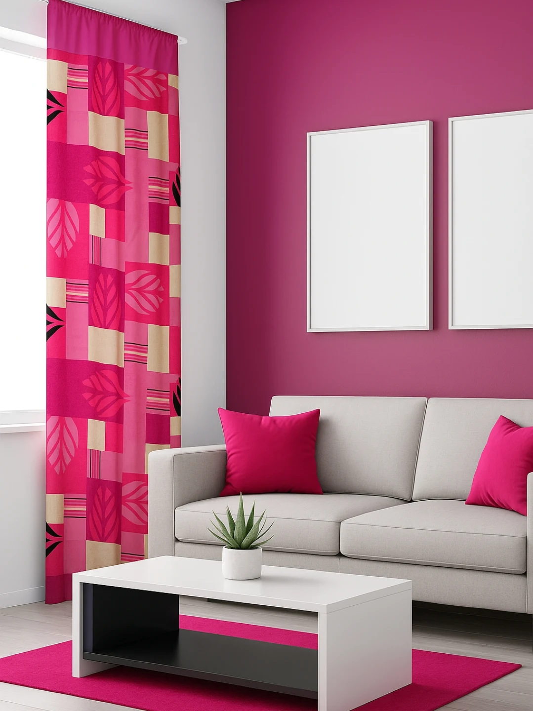 Cortina rústica con forro 