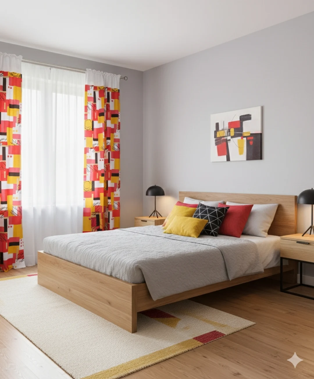 Cortina rústica con forro