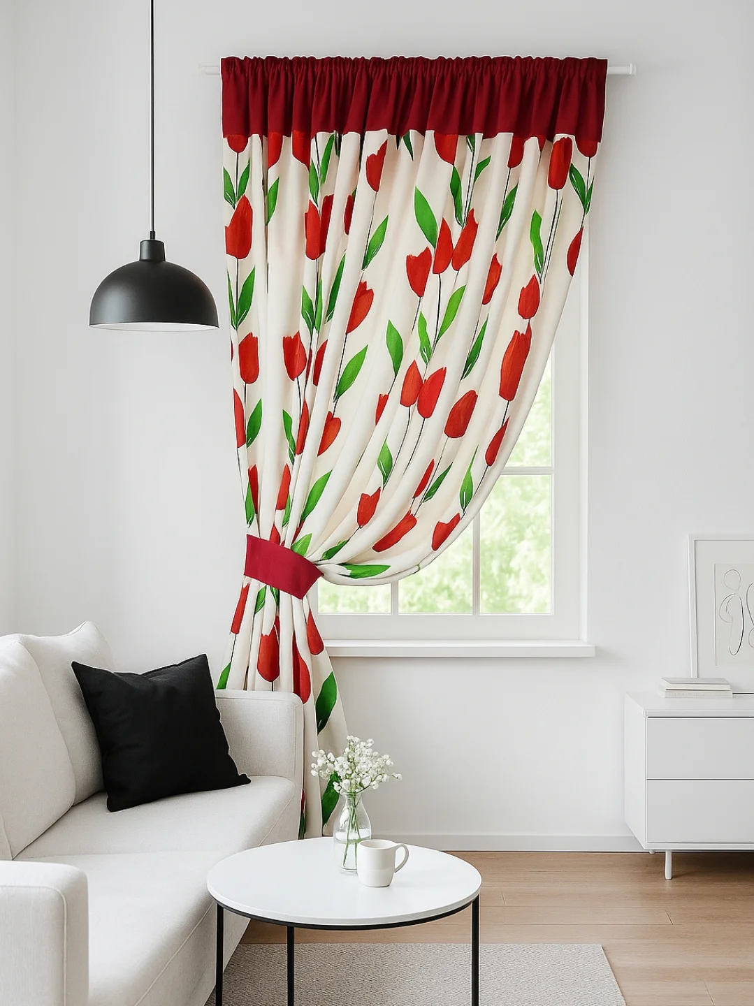 Cortina rústica con forro