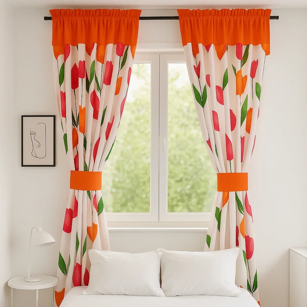 Cortina rústica con forro