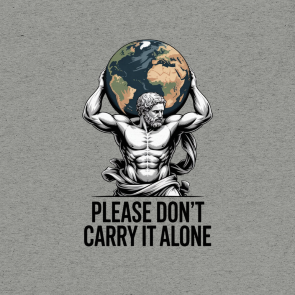 Please Don’t Carry It Alone Atlas Earth Graphic T-Shirt