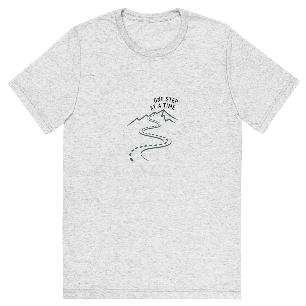 One Step At A Time Gray Motivational T-Shirt