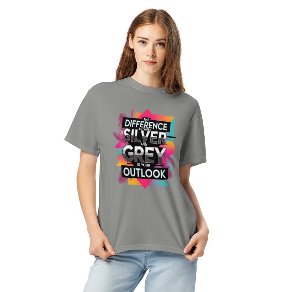 The Difference Between Silver And Grey Is Your Outlook Motivational Graphic T-Shirt