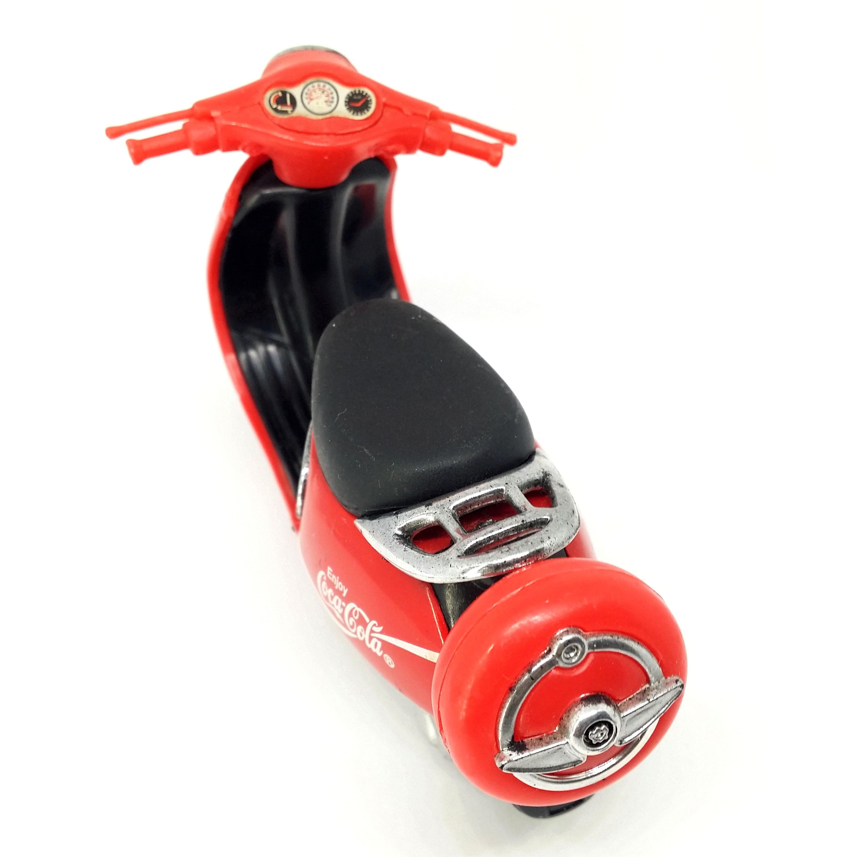 Coca Cola Motor Scooter Diecast Plastic Motorcycle Toy (Red) - Vintage 90s