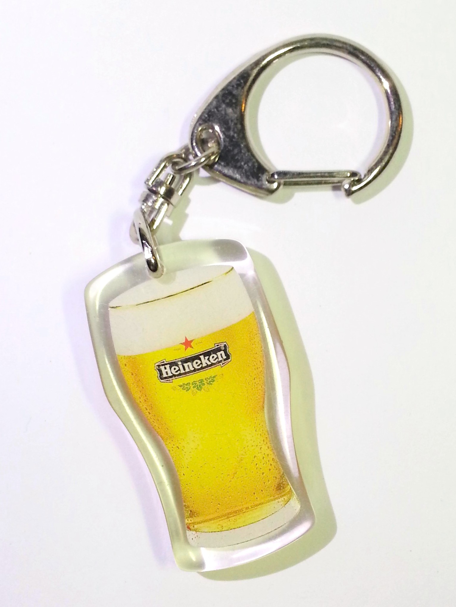 Heineken Beer Glass Shaped Double Sided Acrylic Keychain Key Ring