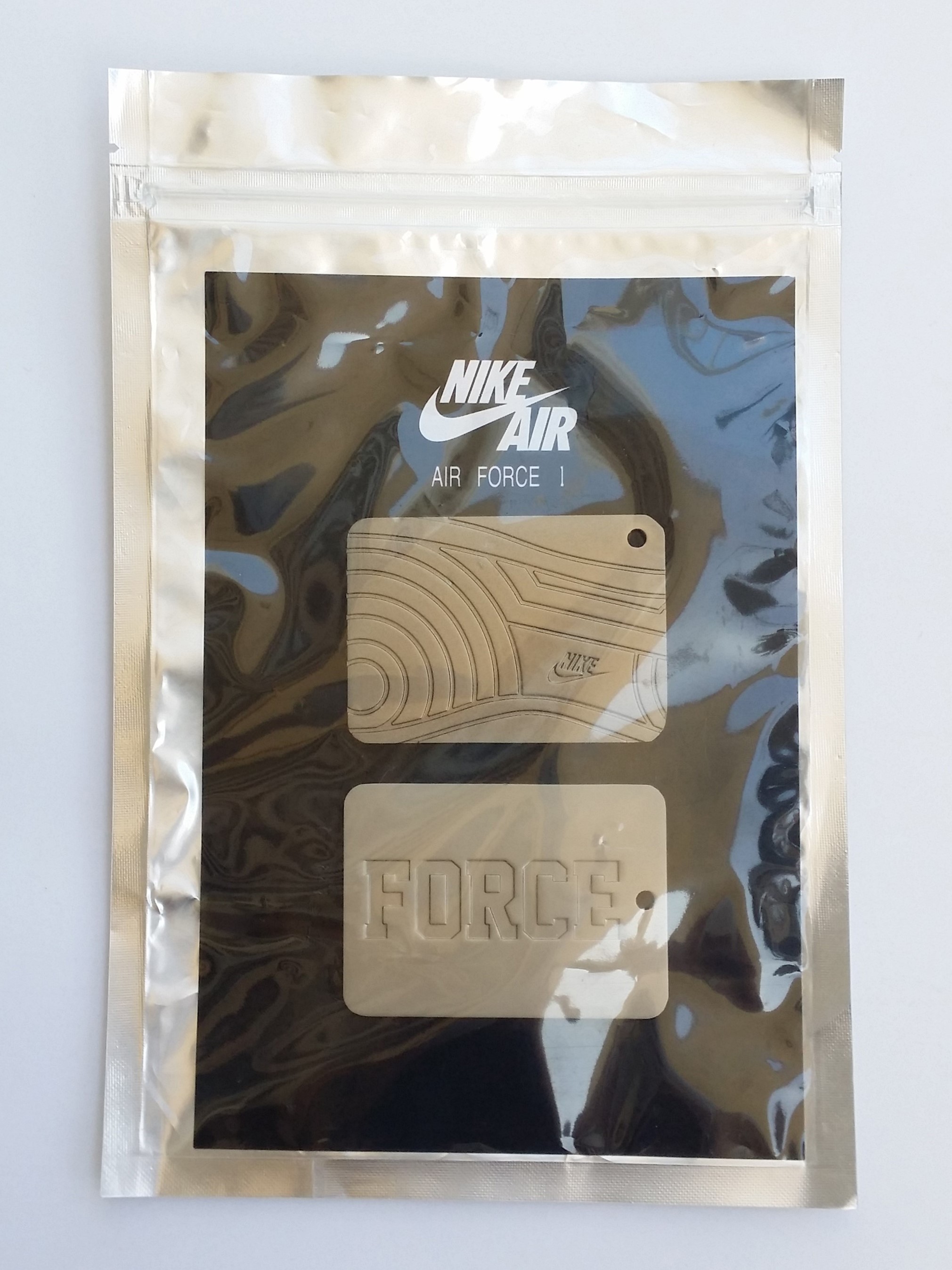 NIKE Air Force 1 Metal Dog Tag Charms / Magnetic Badges Set Of 2 - AF1 New & Unused