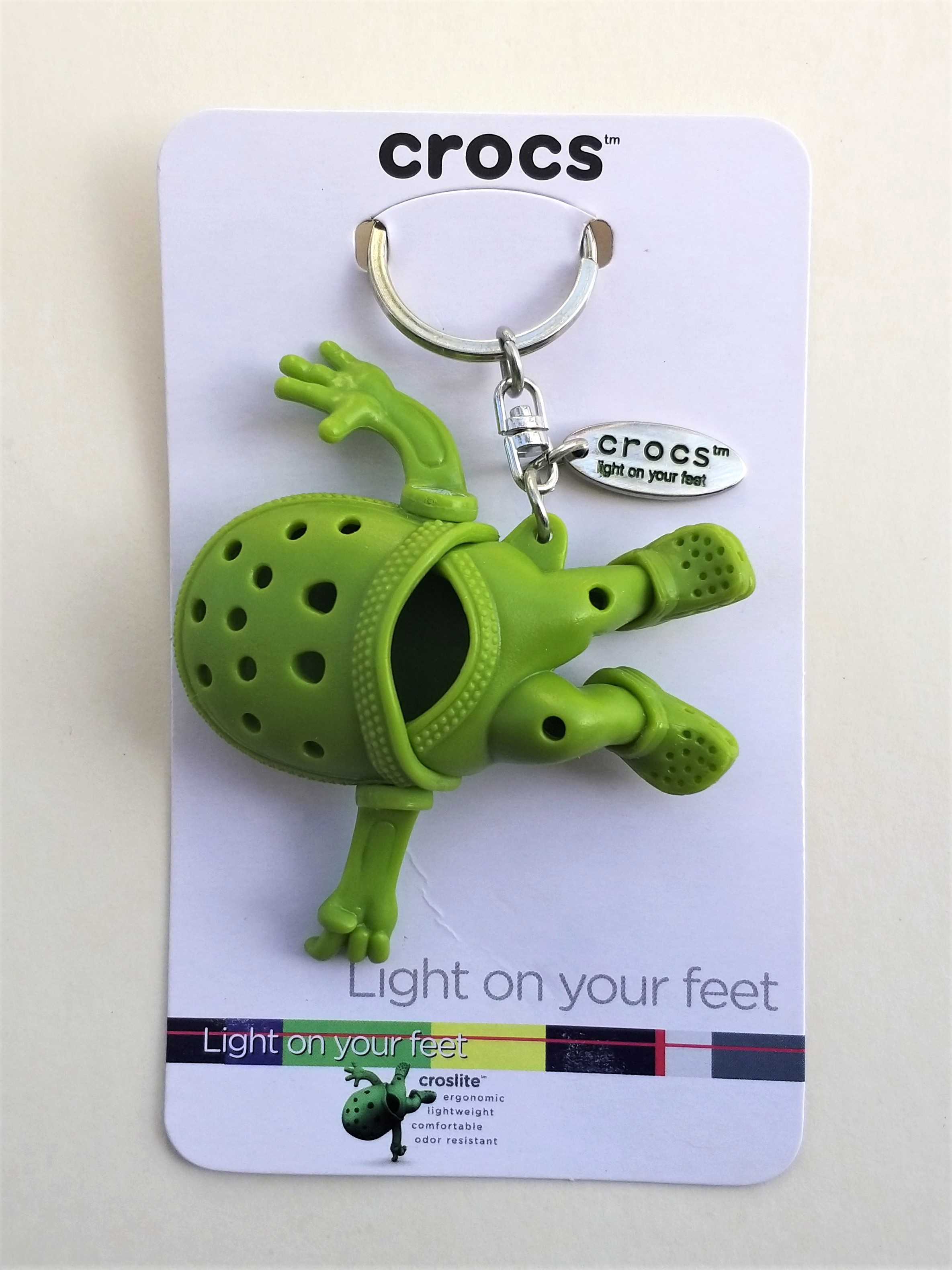 CROCS Croslite Guy Figure Keychain (Light on your feet) 3" Key Ring