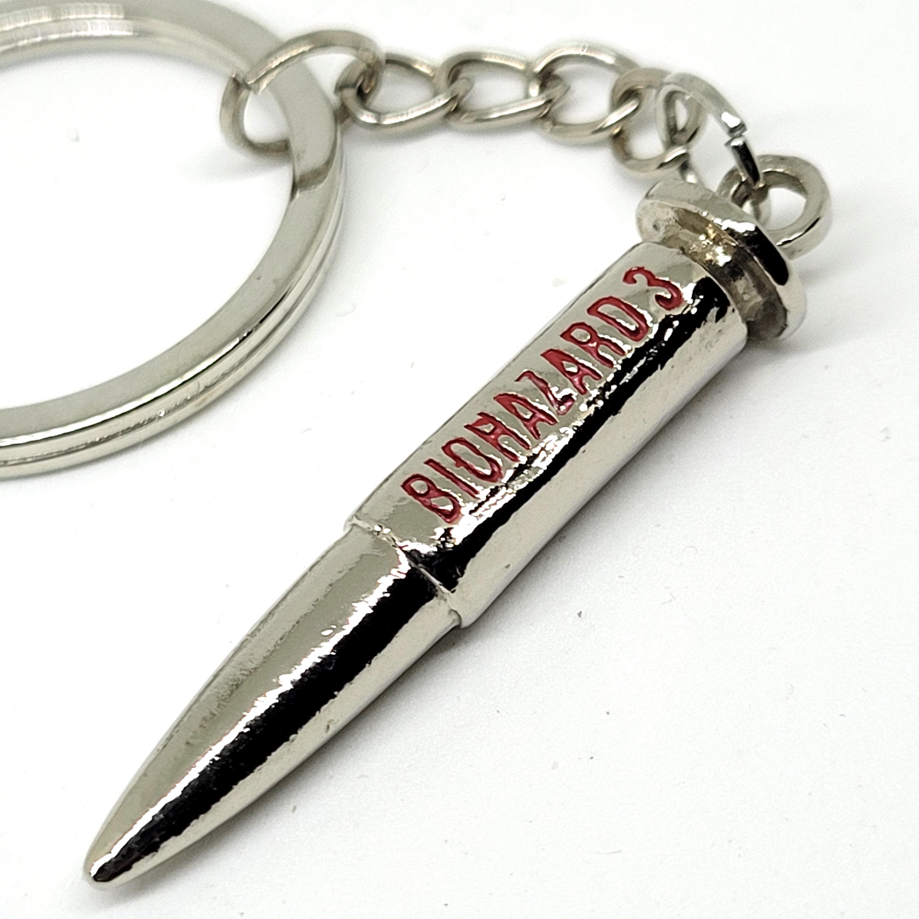 BIOHAZARD 3 MAC-11 Bullet Keychains (Gold / Silver) - 1999 Capcom Resident Evil Hong Kong Comics