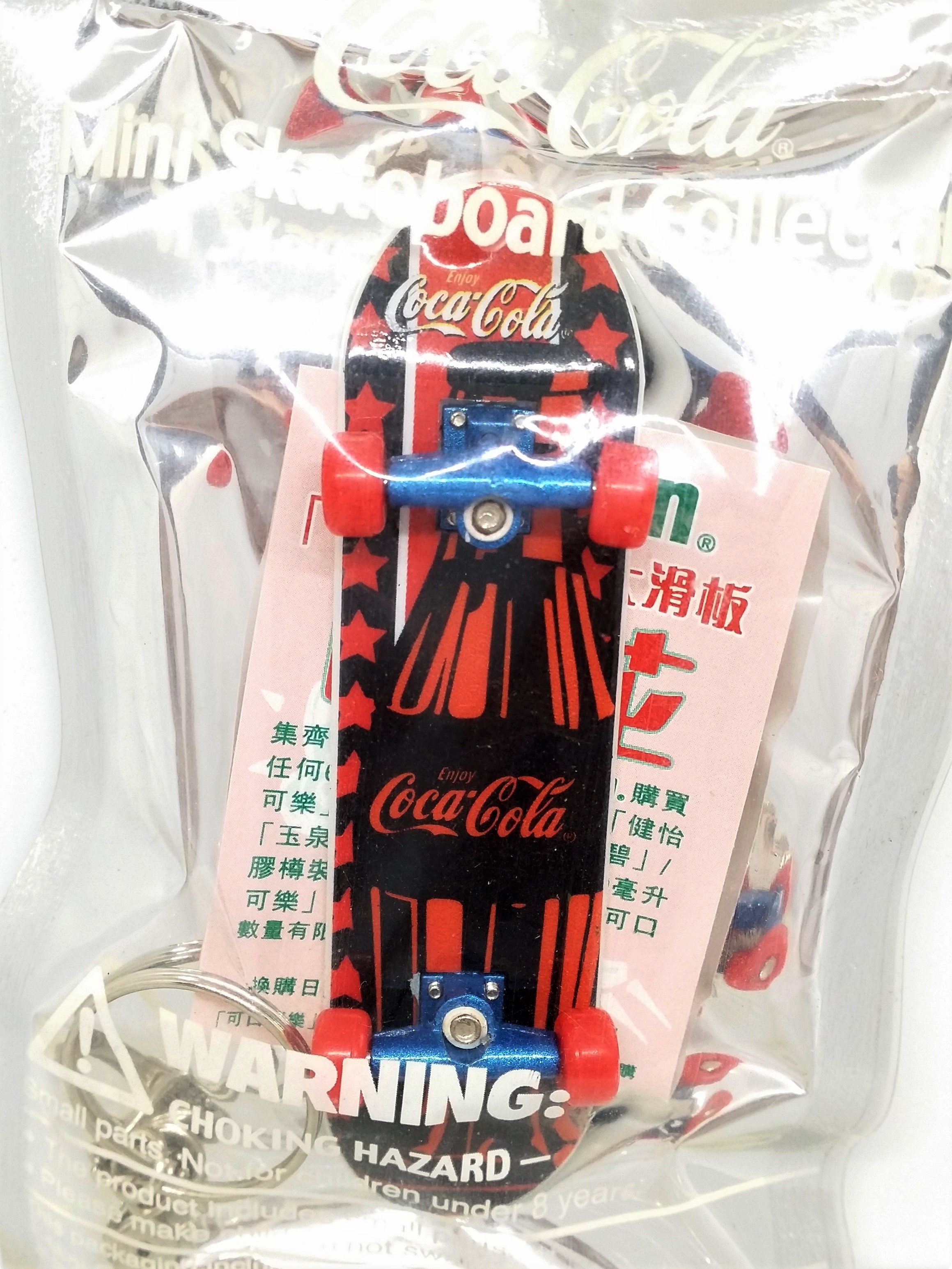 Coca Cola Mini Skateboard Keychains / Fingerboard Toys - 2001 Factory Sealed Hong Kong Exclusive