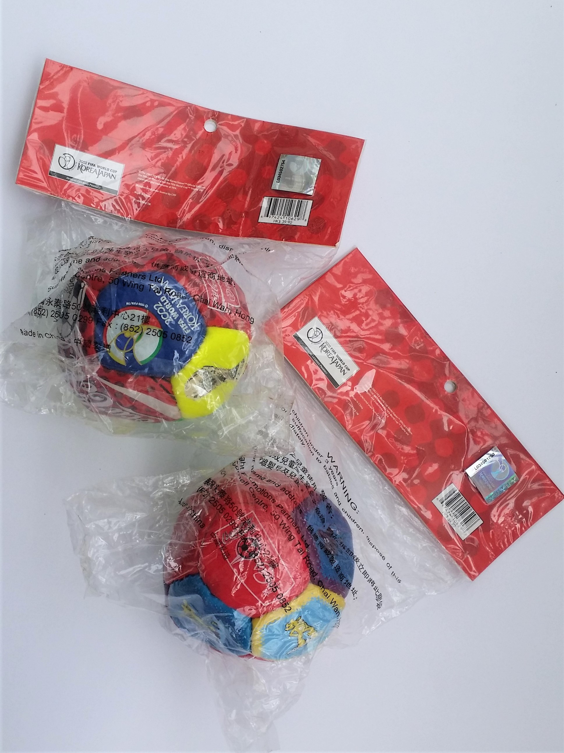 Coca Cola 2002 Fifa World Cup Korea Japan 4" Mini Soccer Ball Football Set Of 2