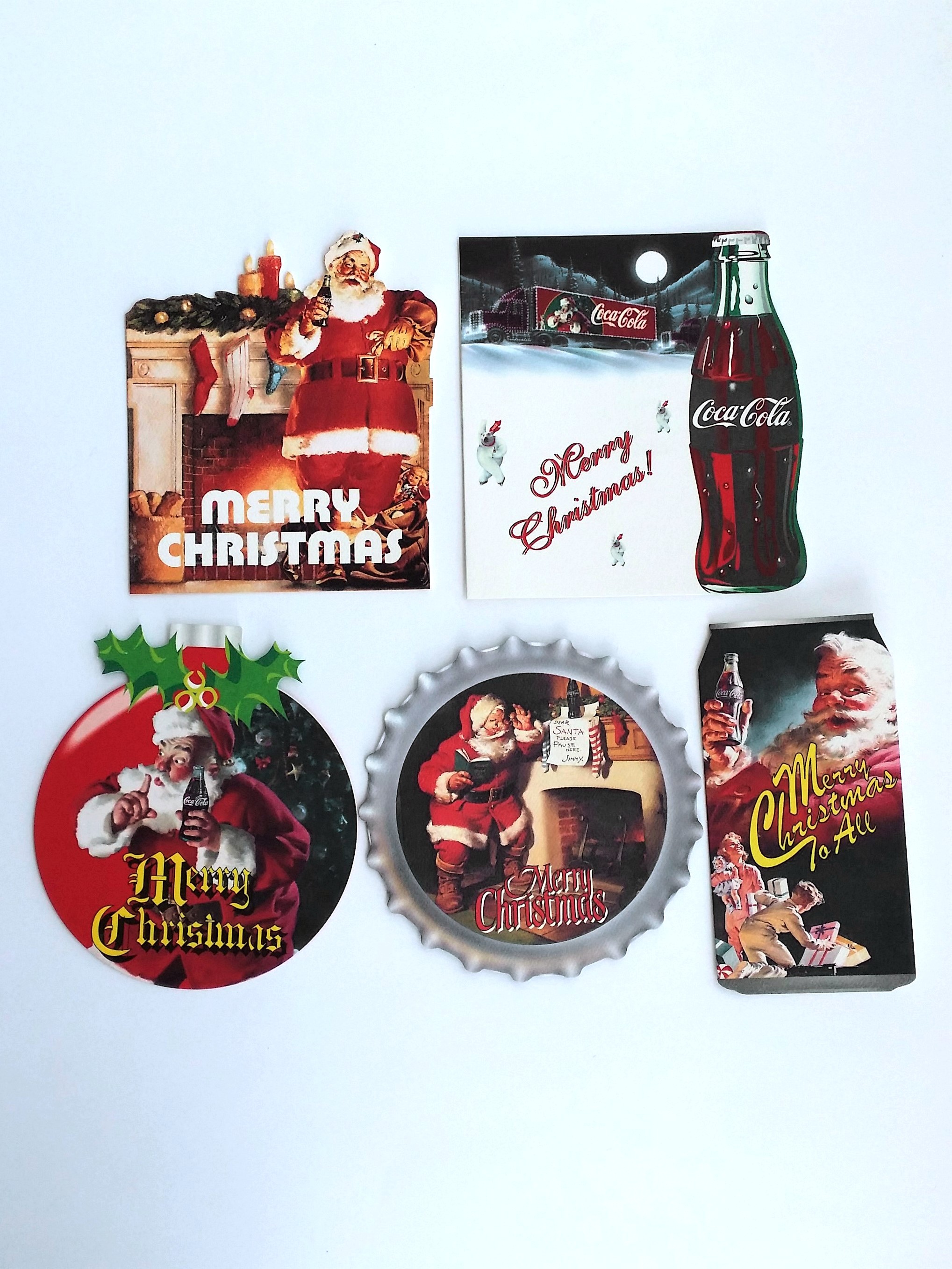 Coca Cola 1998 Christmas Santa Greeting Cards Set Of 5 - New In Box