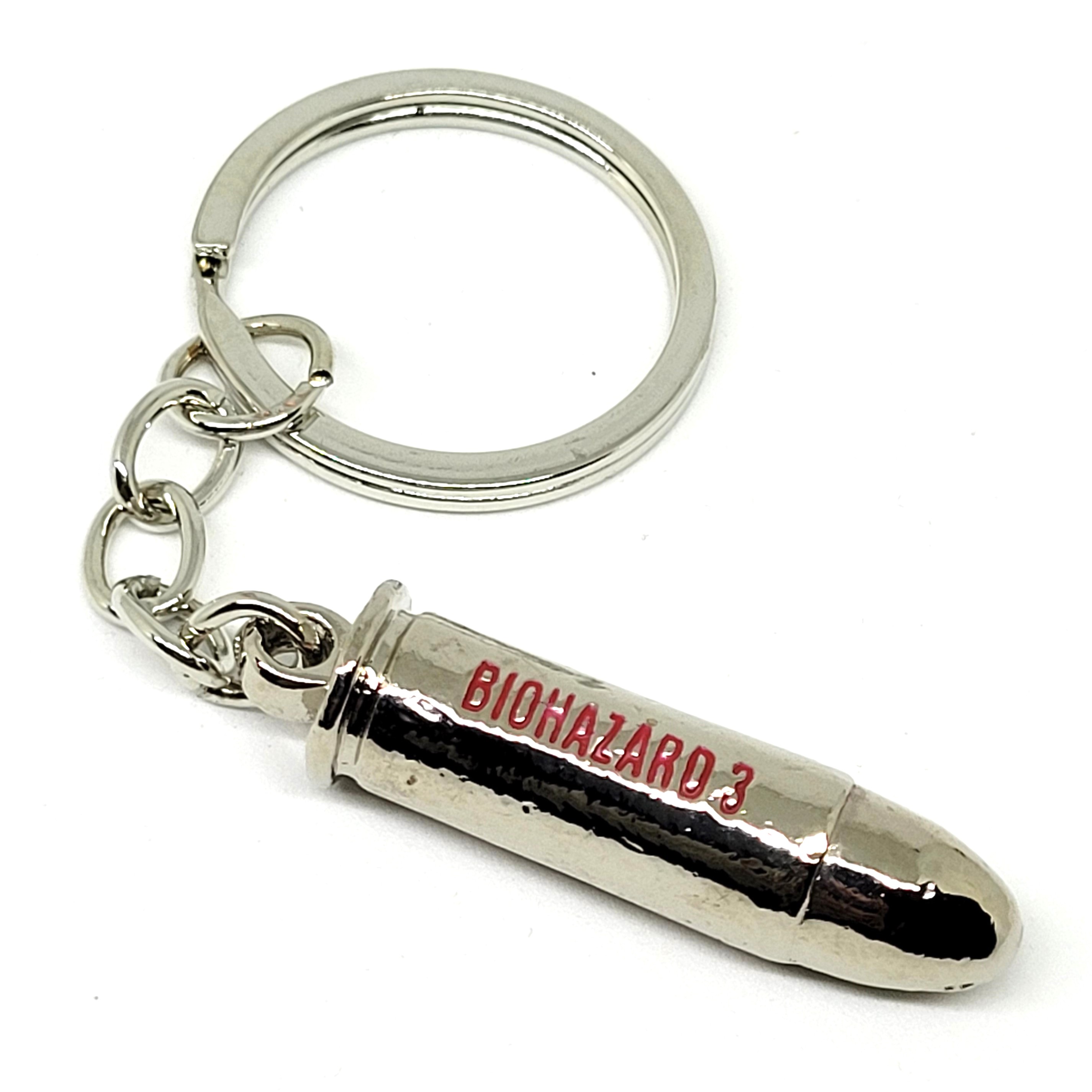 BIOHAZARD 3 Magnum Bullet Keychains (Silver / Copper) - 1999 Capcom Resident Evil Hong Kong Comics