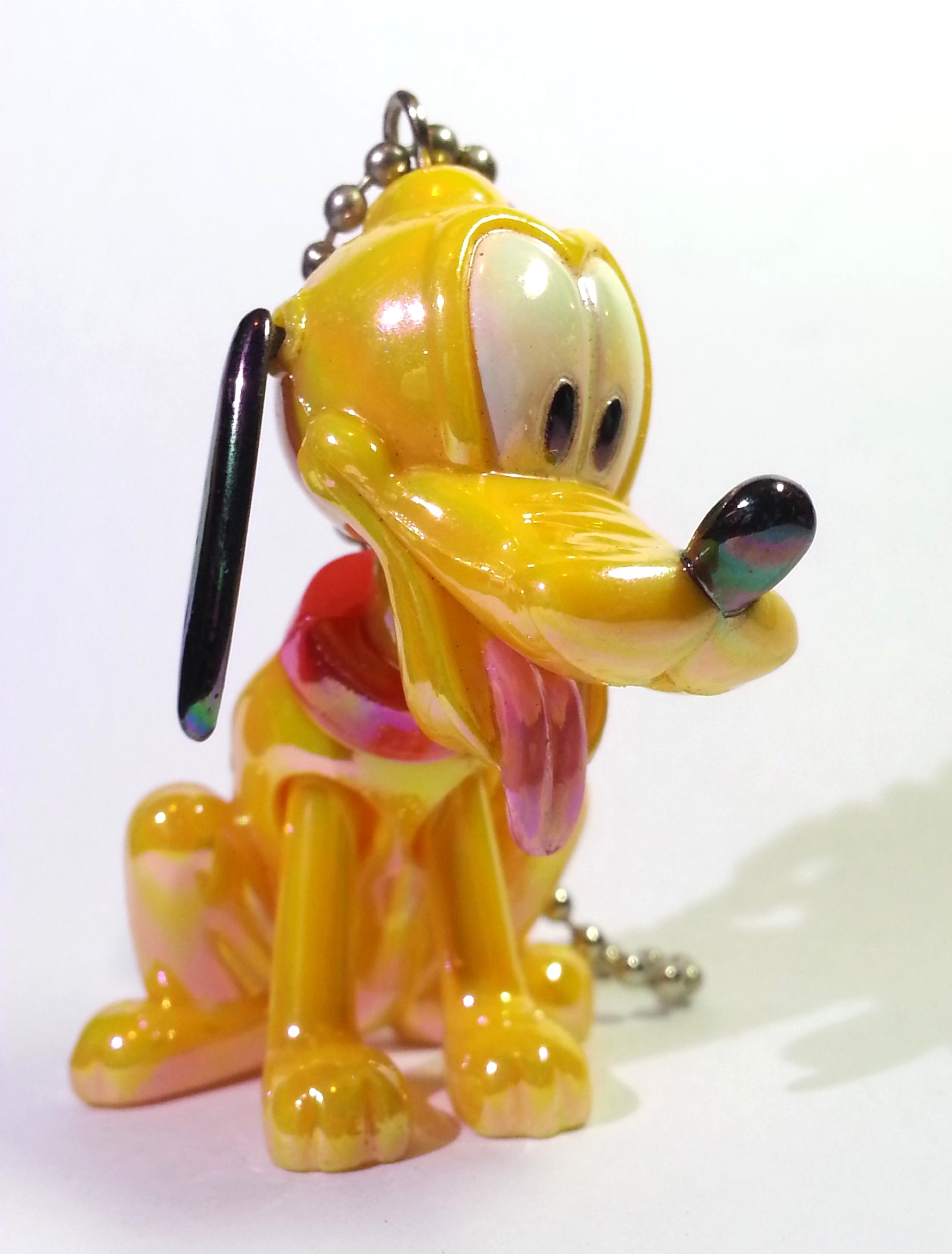 Disney Baby Pluto Iridescent Jointed Figure Charm Keychains - 2000s From Japan