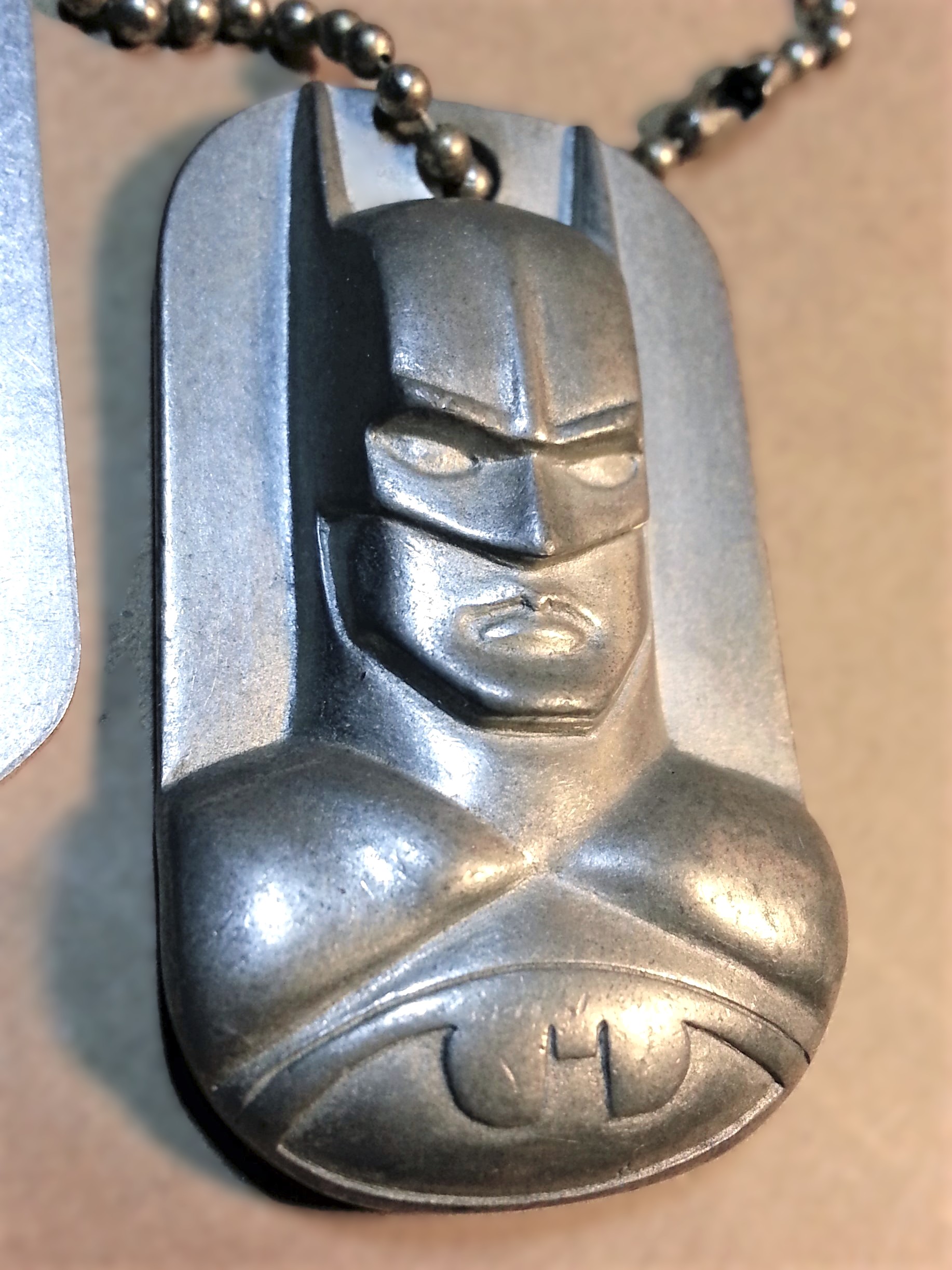 Batman Returns Two-Pieces Dog Tags w/ Ball Chain - 1992 DC Comics