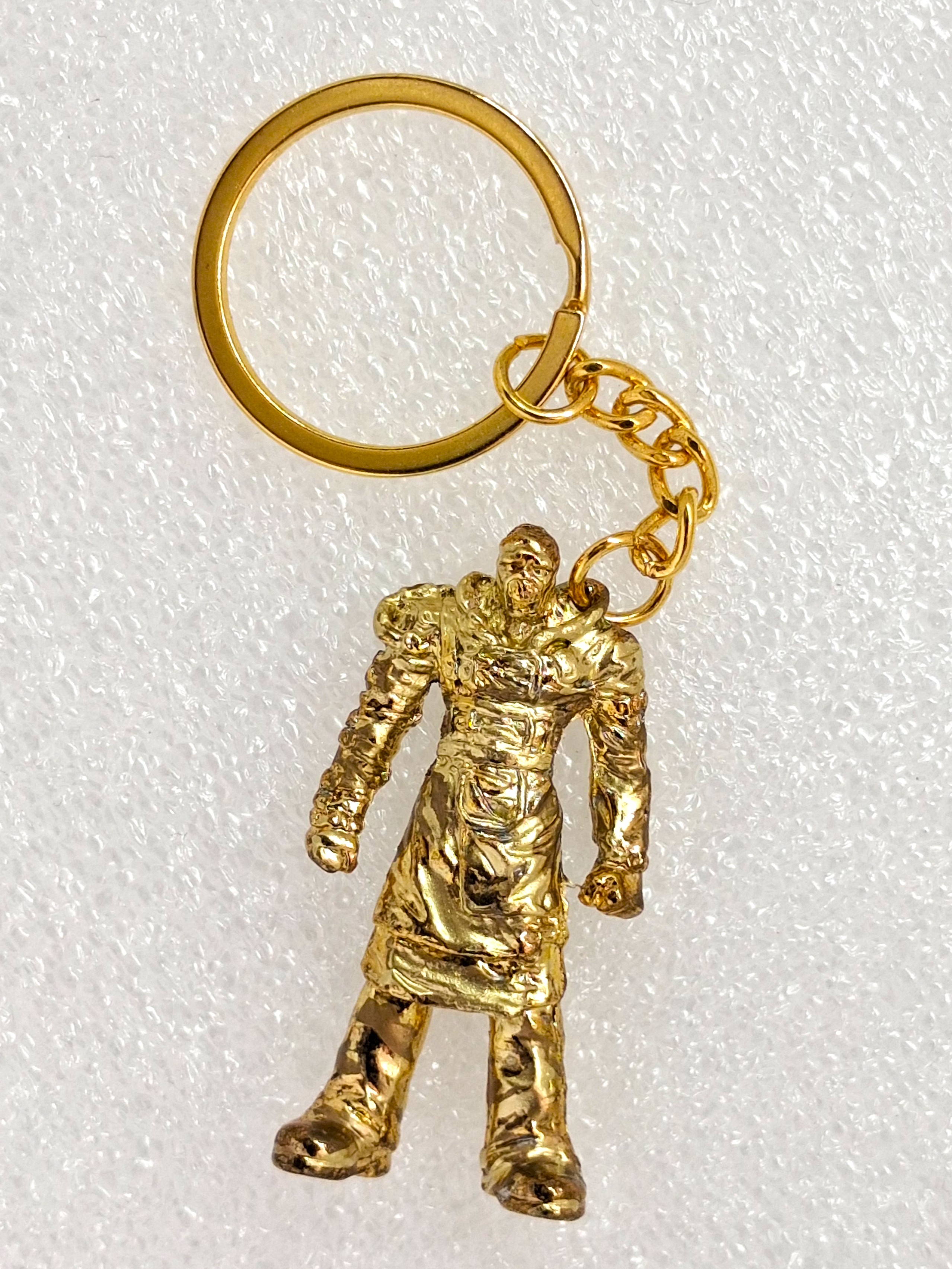 BIOHAZARD 3 Nemesis T-Type Figure Keychain (Gold) - 1999 Capcom Resident Evil Hong Kong Comics