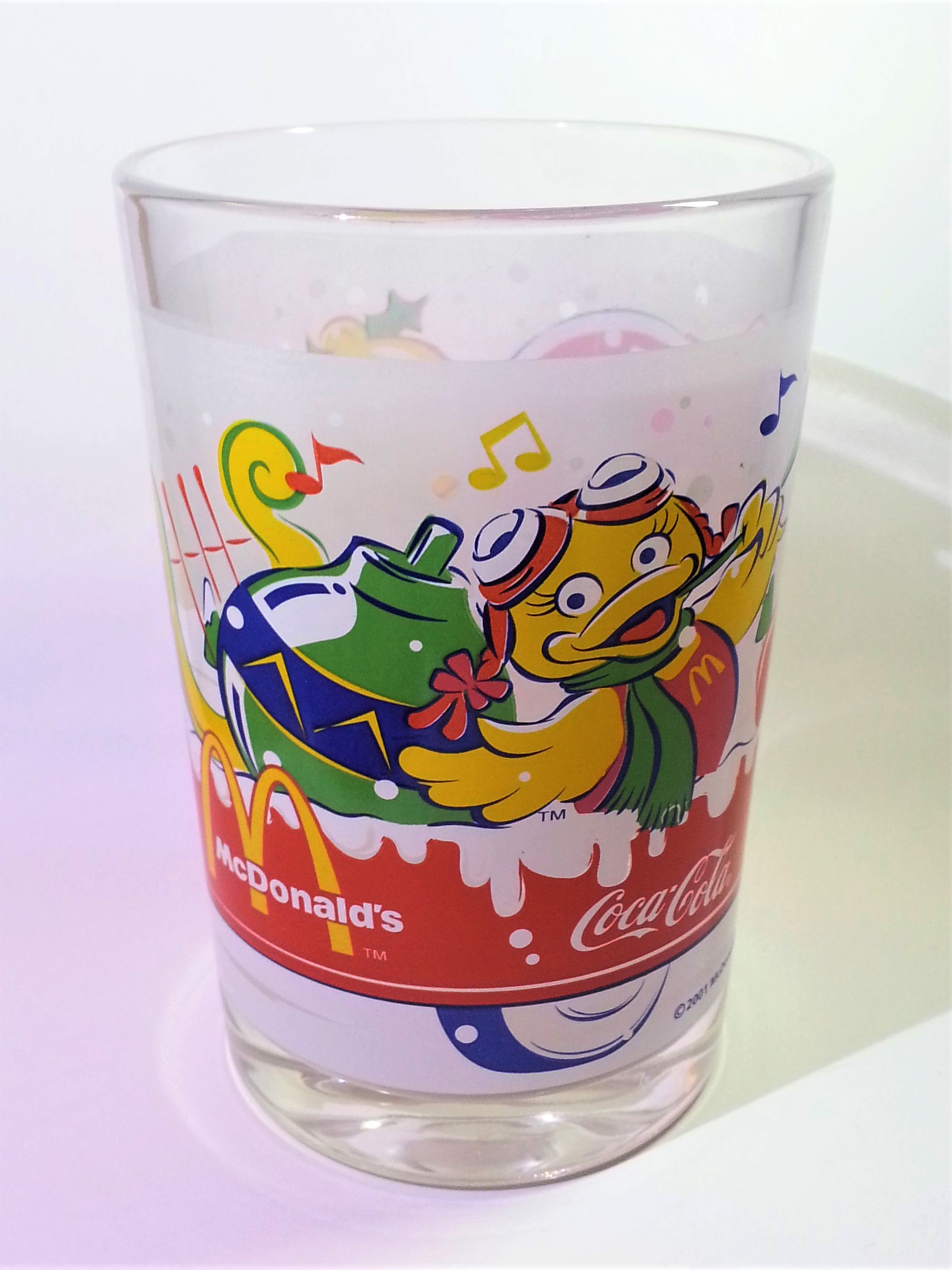 Coca Cola x McDonald's Mascot (Birdie) 2001 Christmas Tumbler Drinking Glass