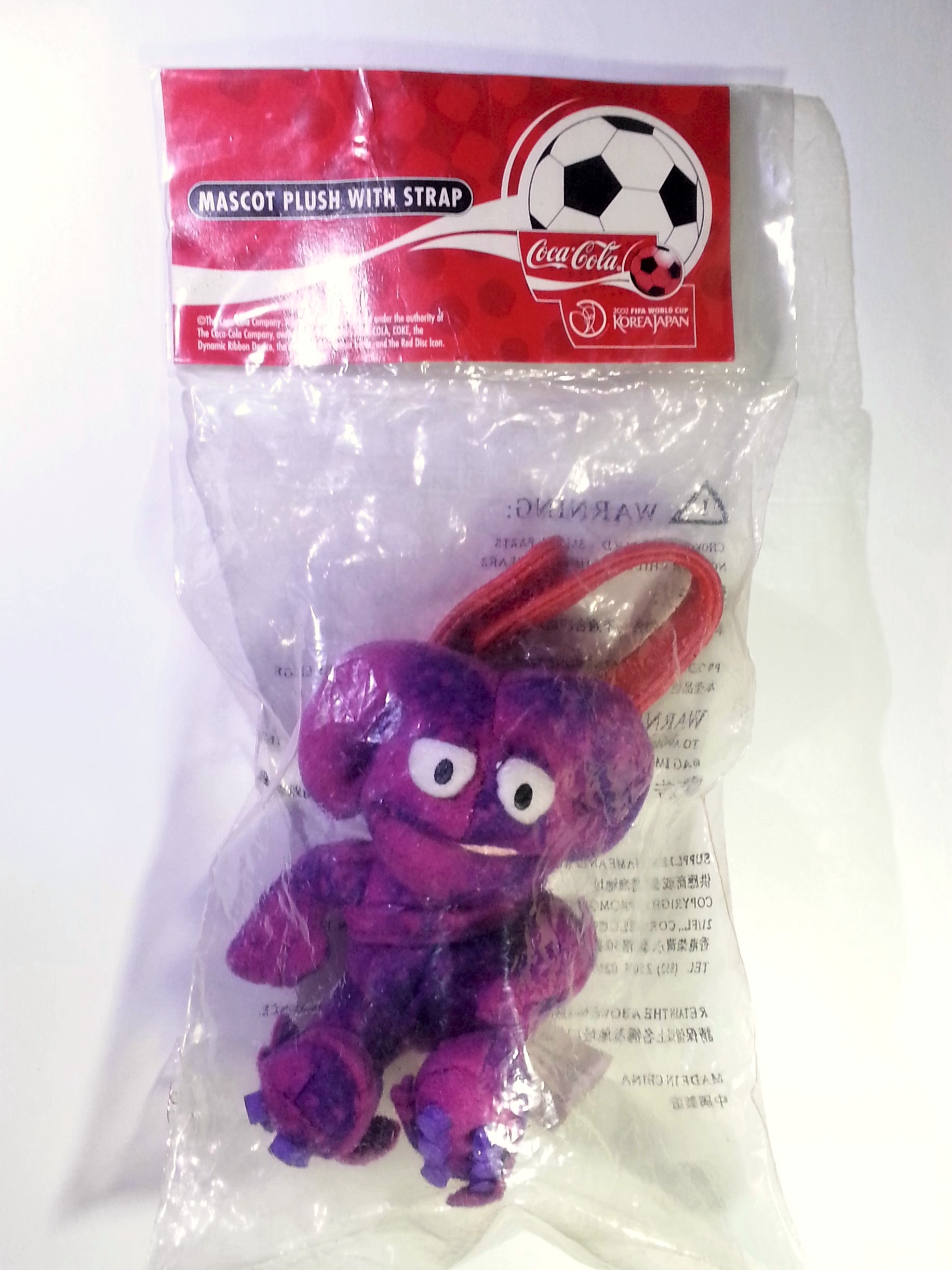 Coca Cola 2002 Fifa World Cup Korea Japan Mascot KAZ 3.5" Plush w/ Strap