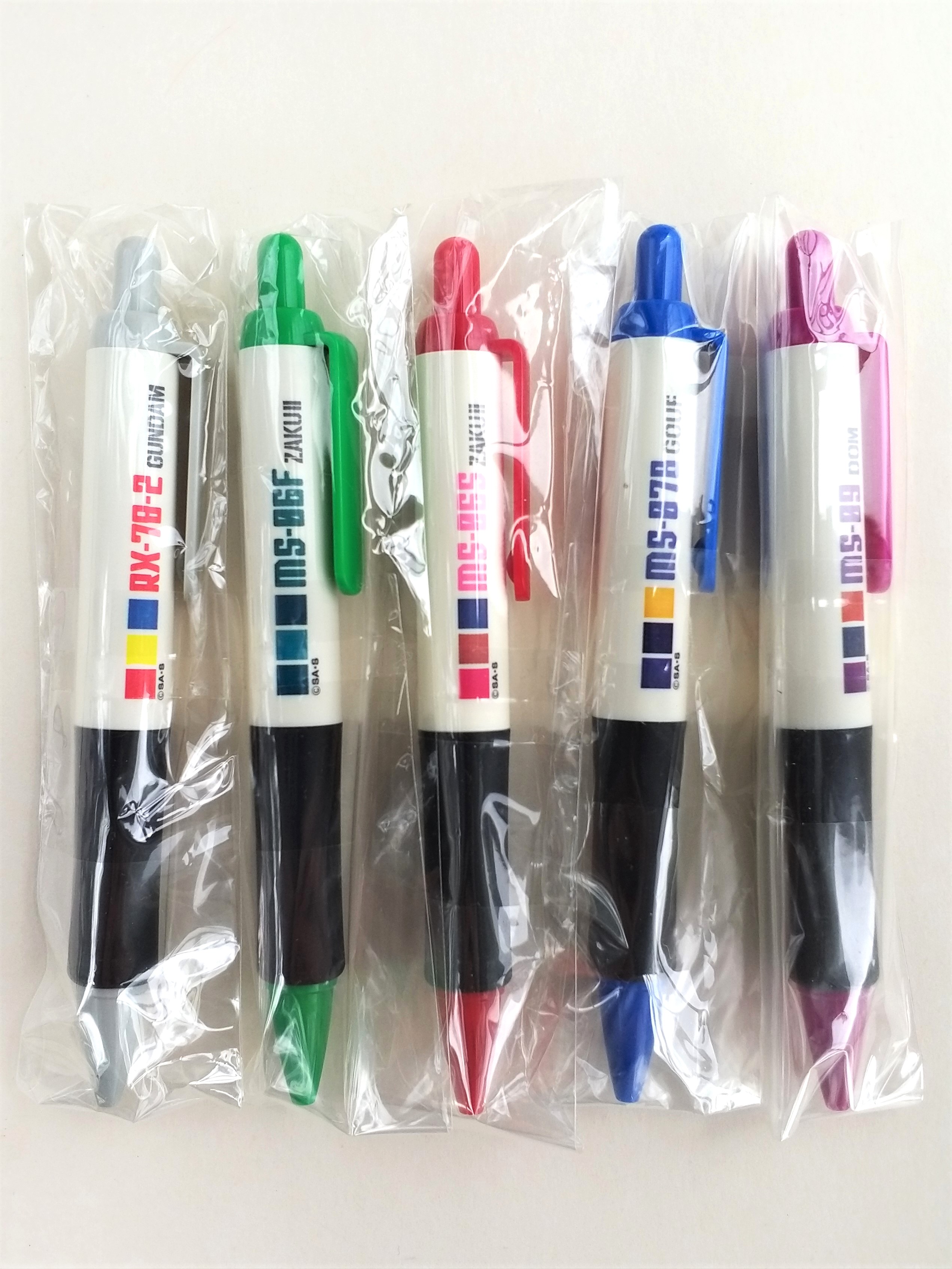  Pepsi x Gundam 25th Anniversary Memorial Ballpoint Pen Set Of 5 - 2004 New Unused NFS