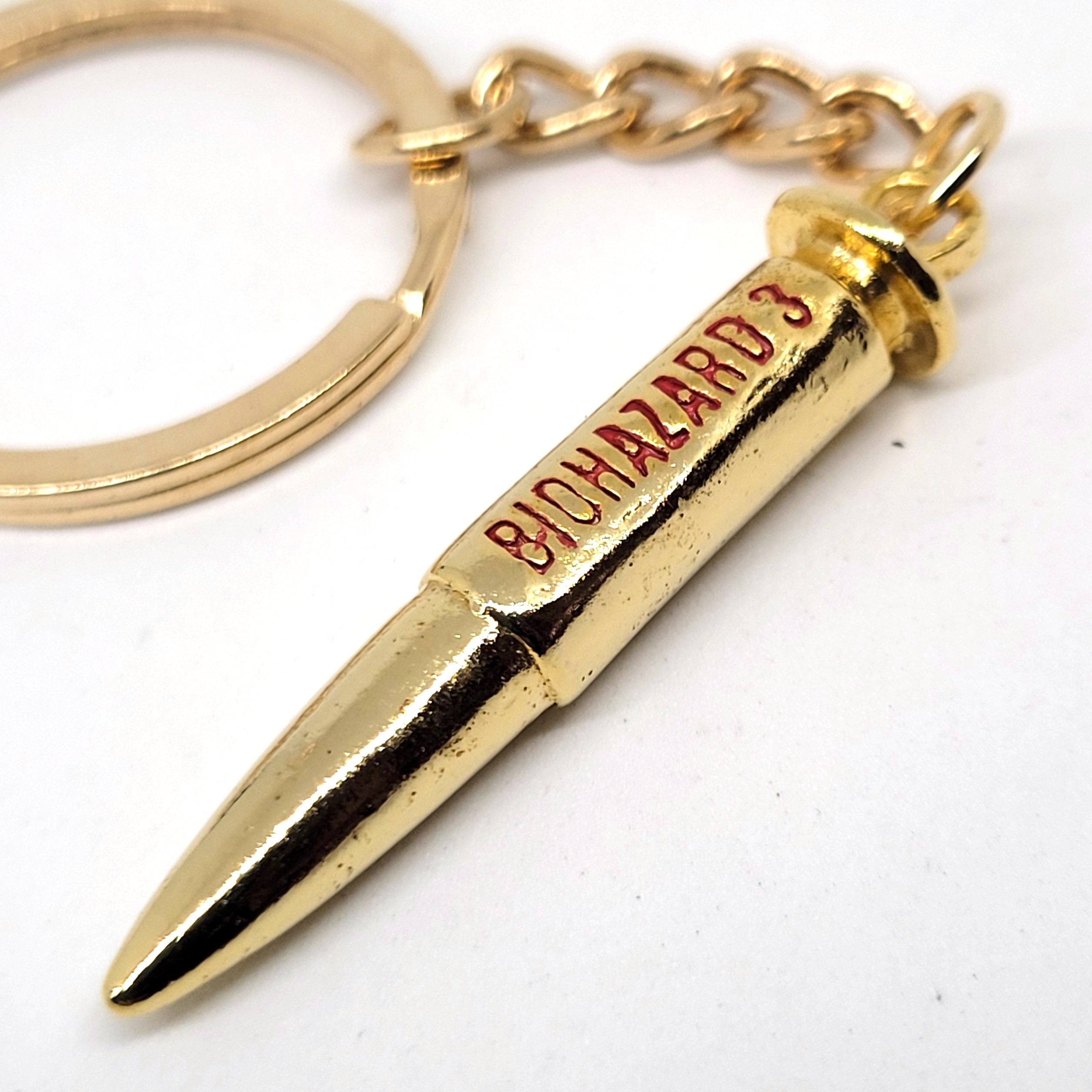 BIOHAZARD 3 MAC-11 Bullet Keychain (Gold) - 1999 Capcom Resident Evil Hong Kong Comics