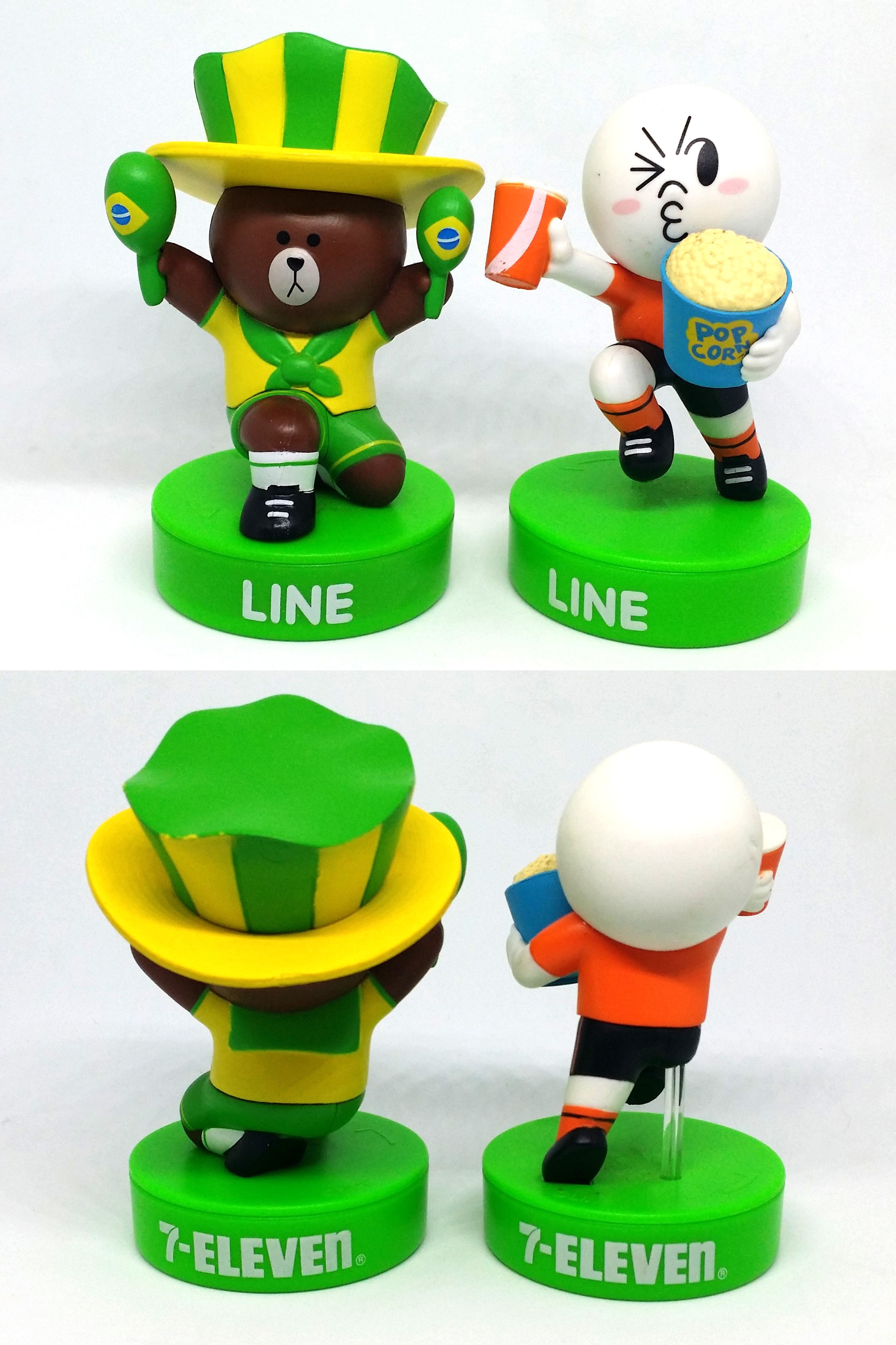 7-Eleven x Line Friends 2014 World Cup Figure Stamp Set Of 10 Hong Kong Edition
