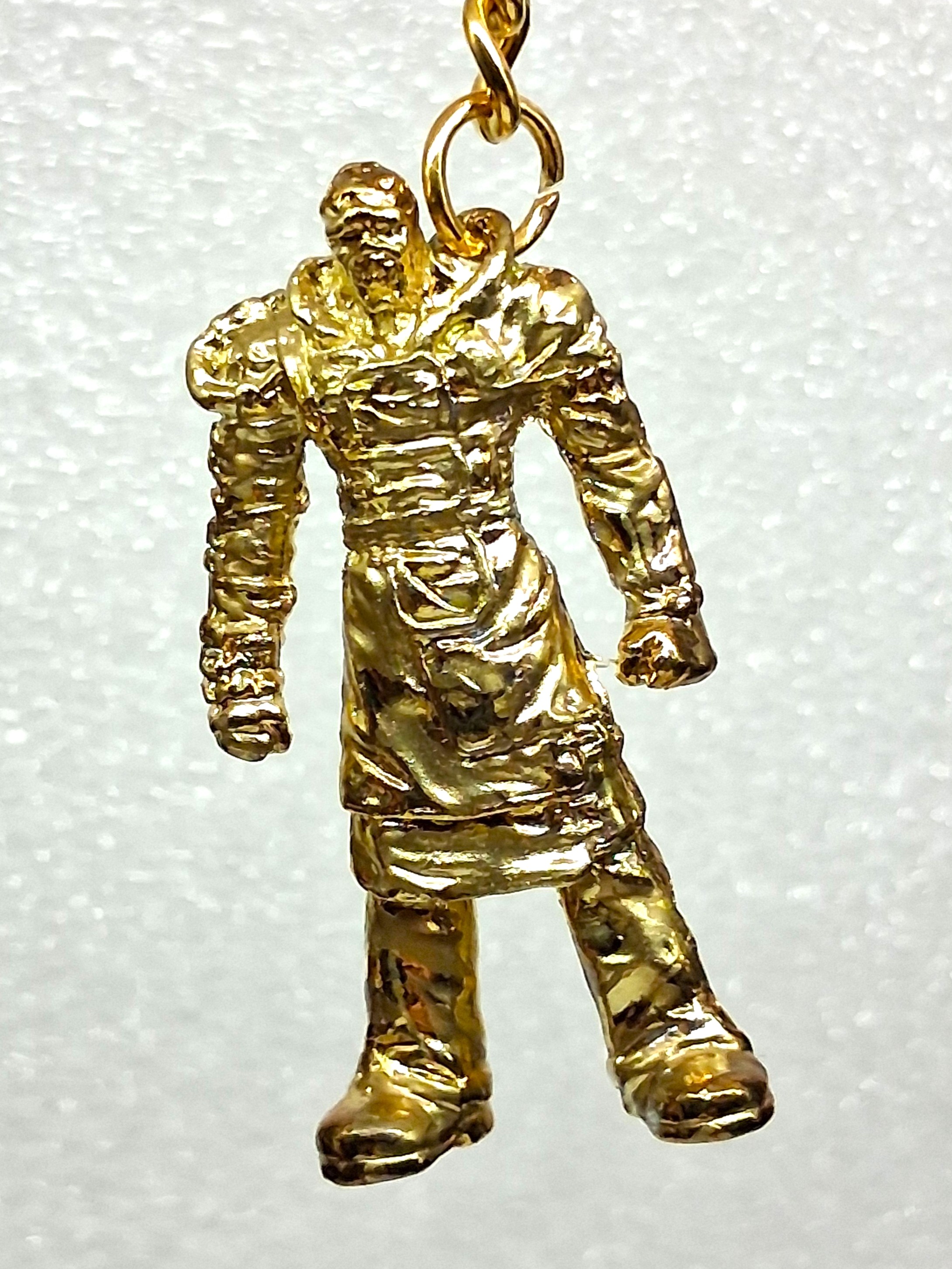 BIOHAZARD 3 Nemesis T-Type Figure Keychain (Gold) - 1999 Capcom Resident Evil Hong Kong Comics